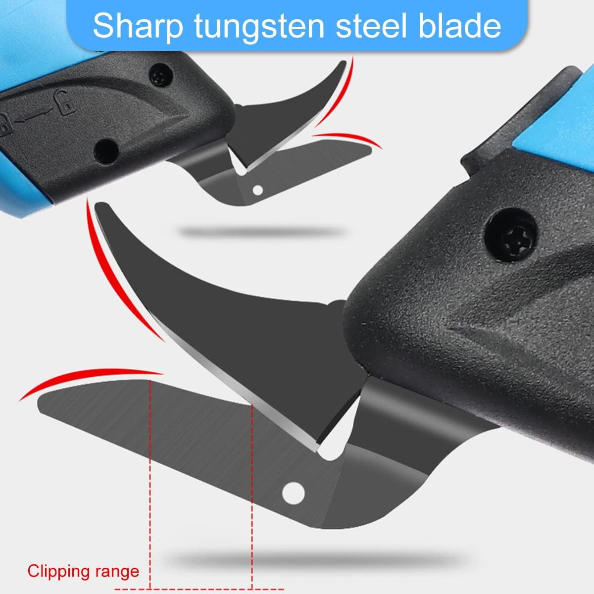 Cordless Electric Scissors, Non Jamming, Stable Without Shaking, Rechargeable Powerful Shears Cutting Tool for Fabric, Cardboard, Carpet, Leather, Felt