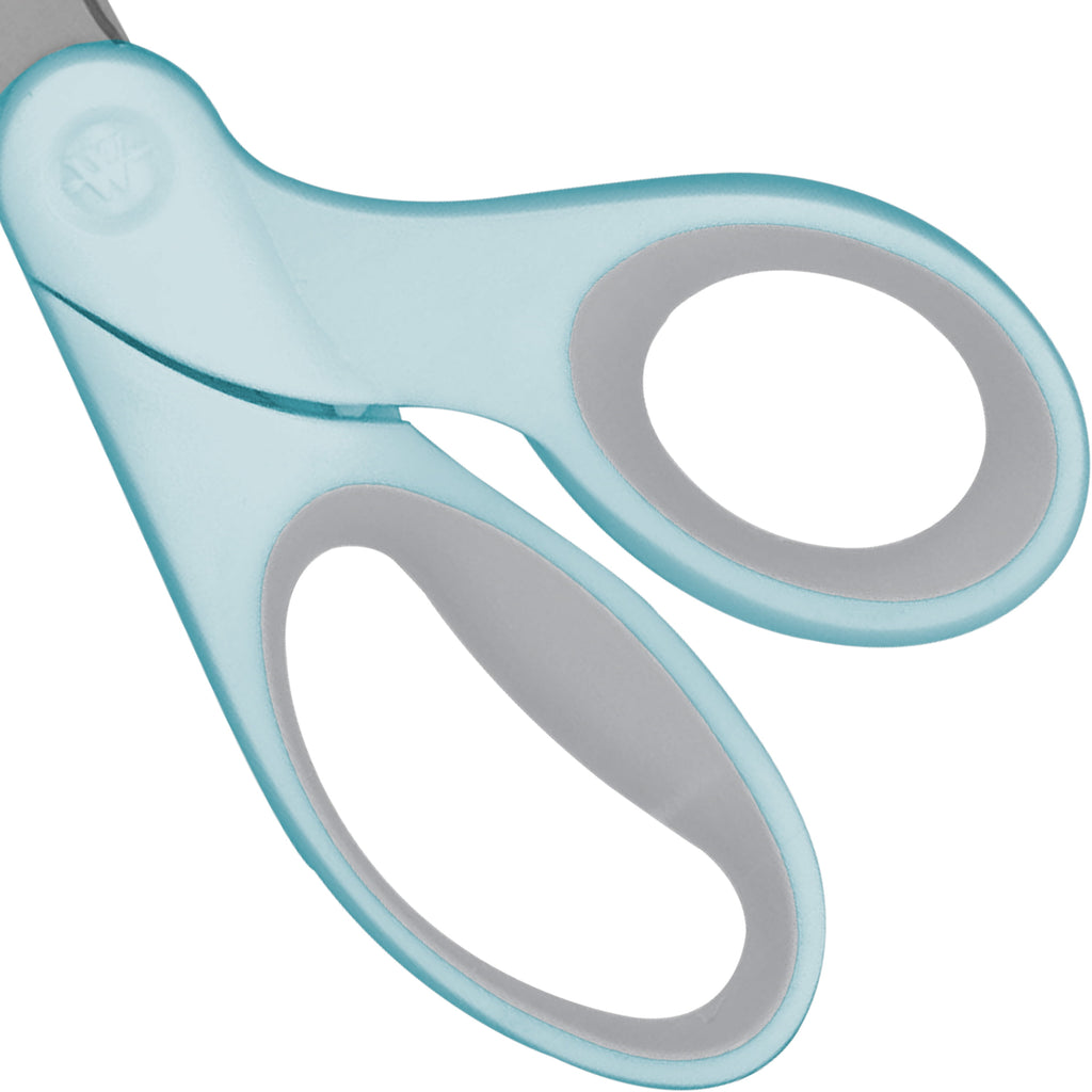 Westcott Titanium Bonded Sewing Scissors, 8", Bent, Blue, 1-Count