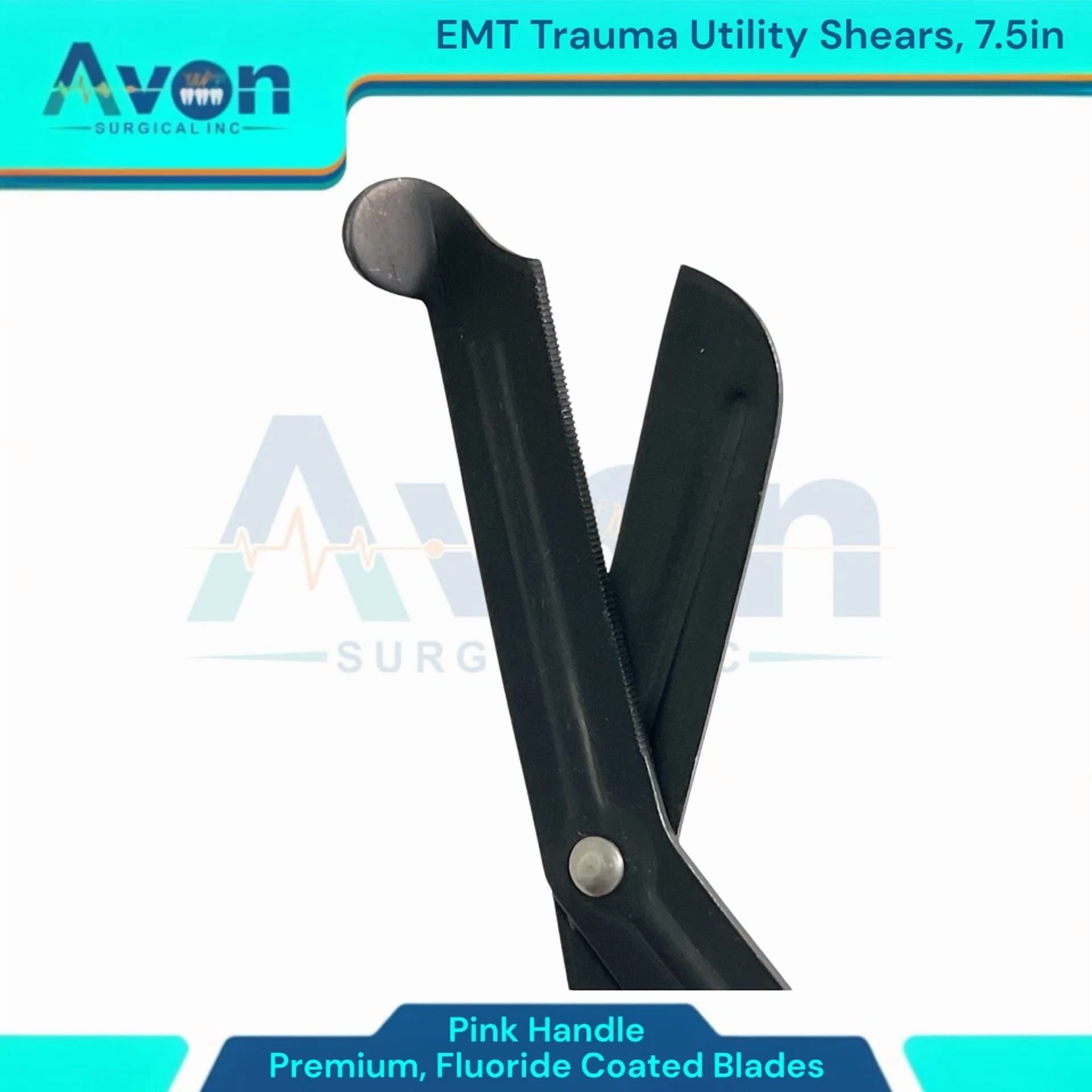 Pink Emt Trauma Utility Shears, 7.5", Fluoride-Coated, First-Aid Scissors