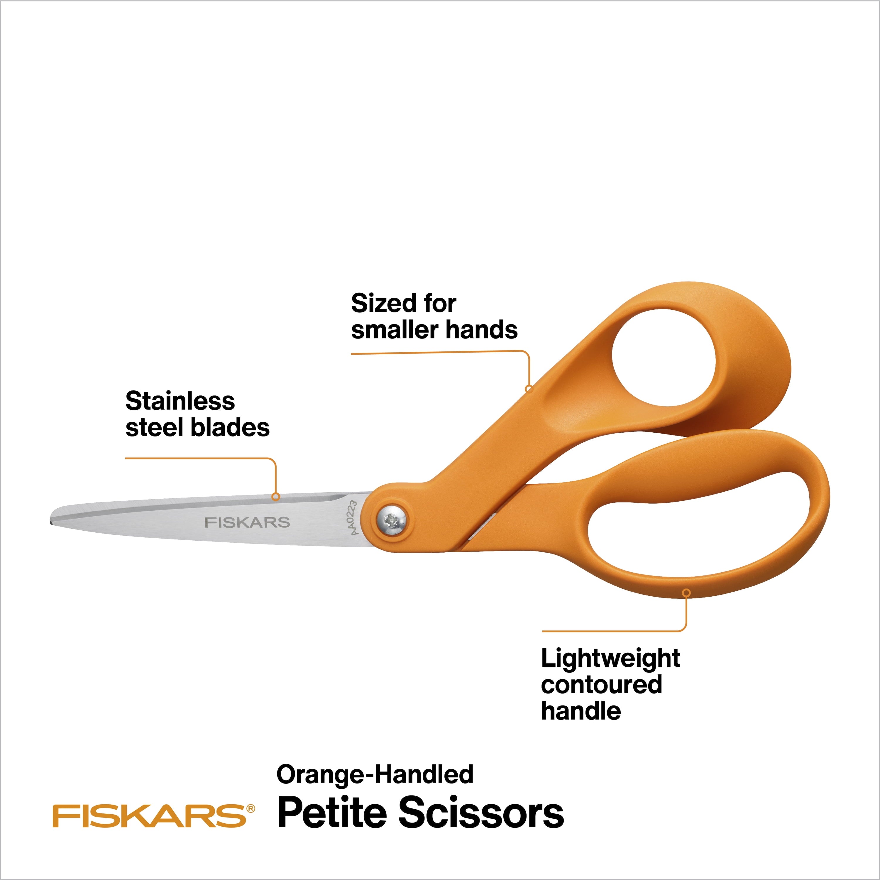 Fiskars 7" Petite Original, Orange-Handled Scissors