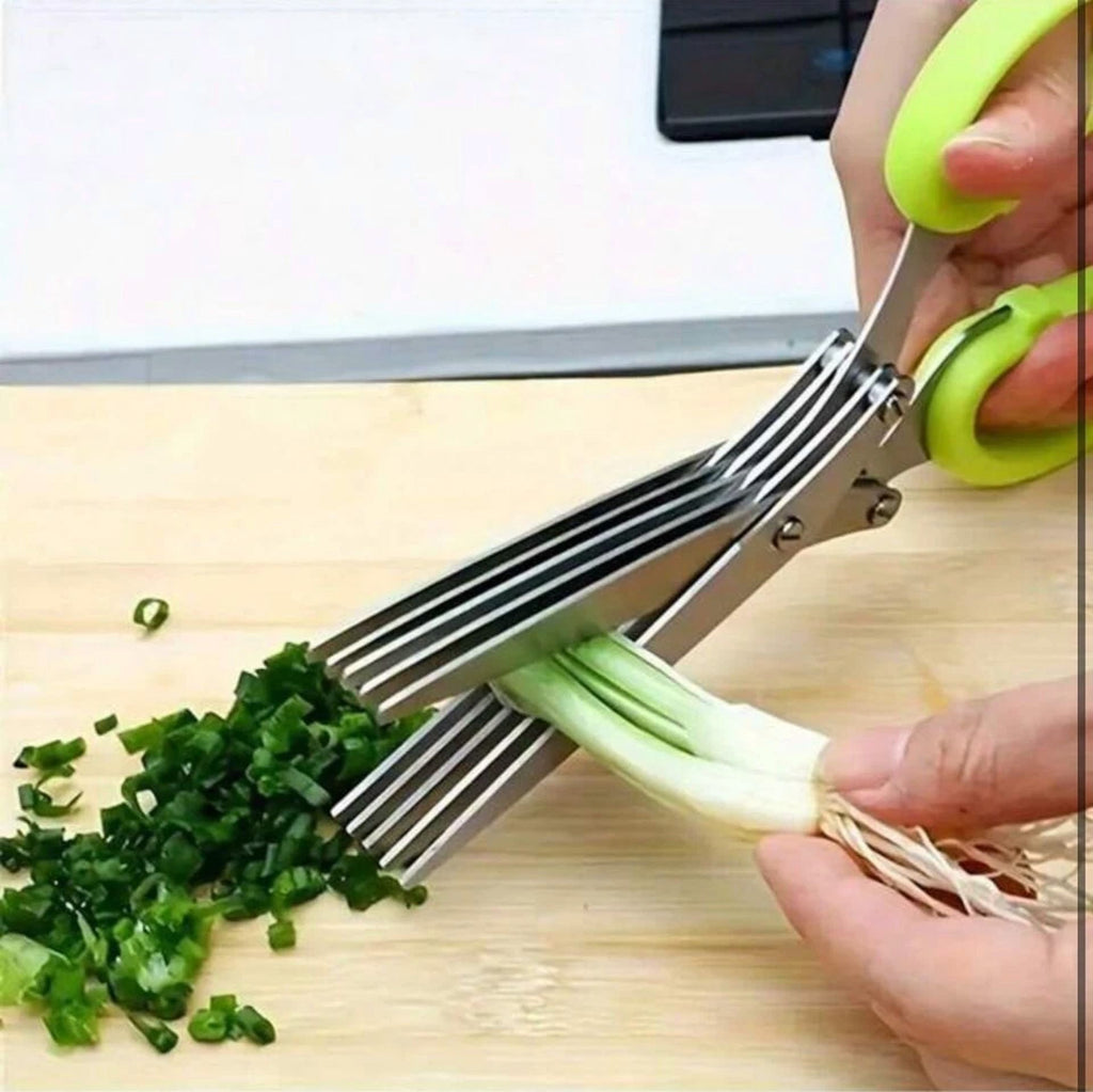 Stainless Steel 5-Layer Multi-Functional Kitchen Scissors Pepper Herb Scissors