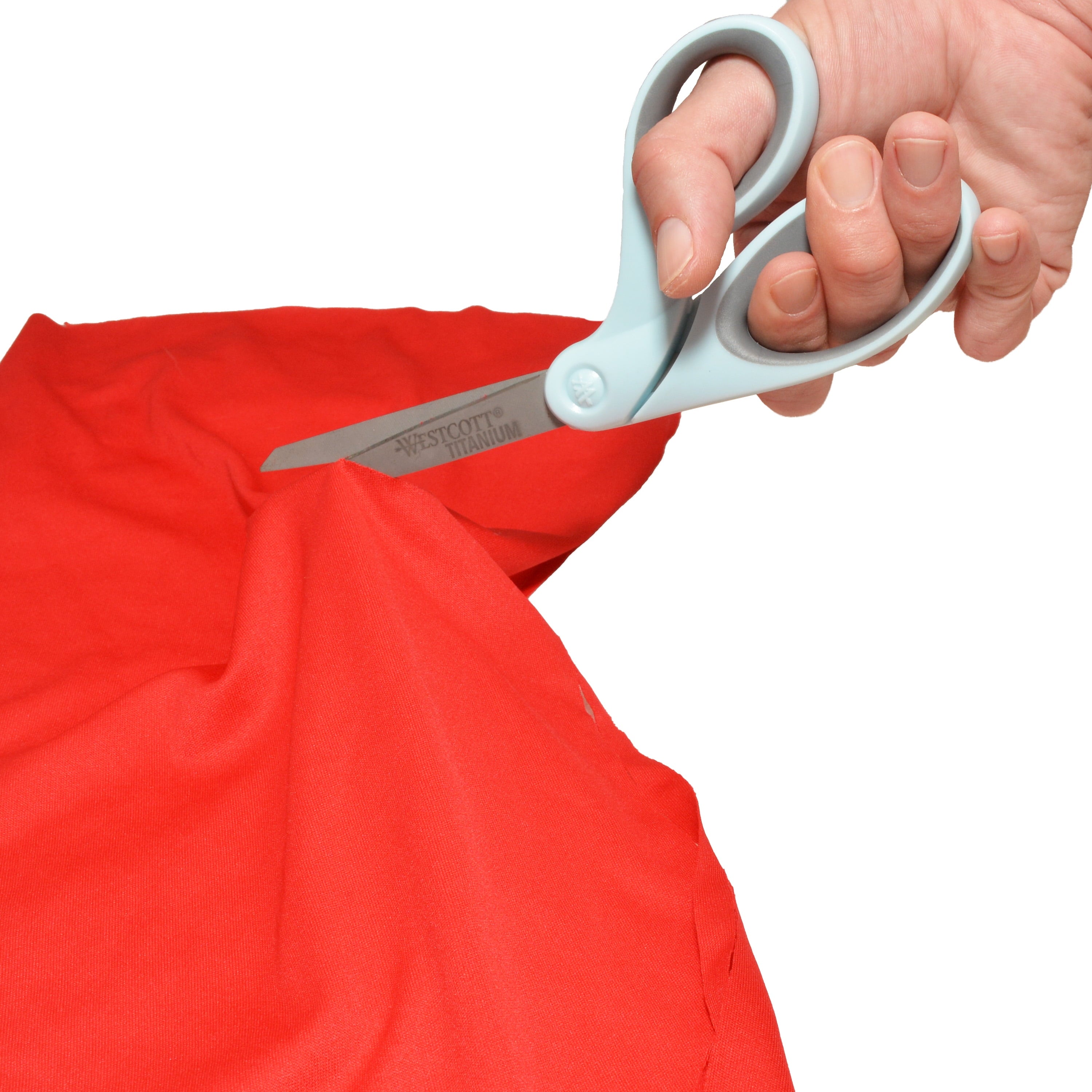 Westcott Titanium Bonded Sewing Scissors, 8", Bent, Blue, 1-Count