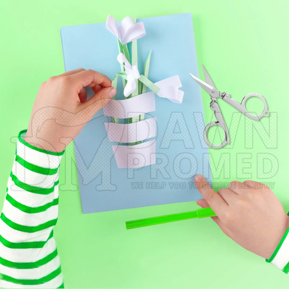 2 Pcs Portable Small Folding Travel & Pocket Scissors Foldable Sewing German G