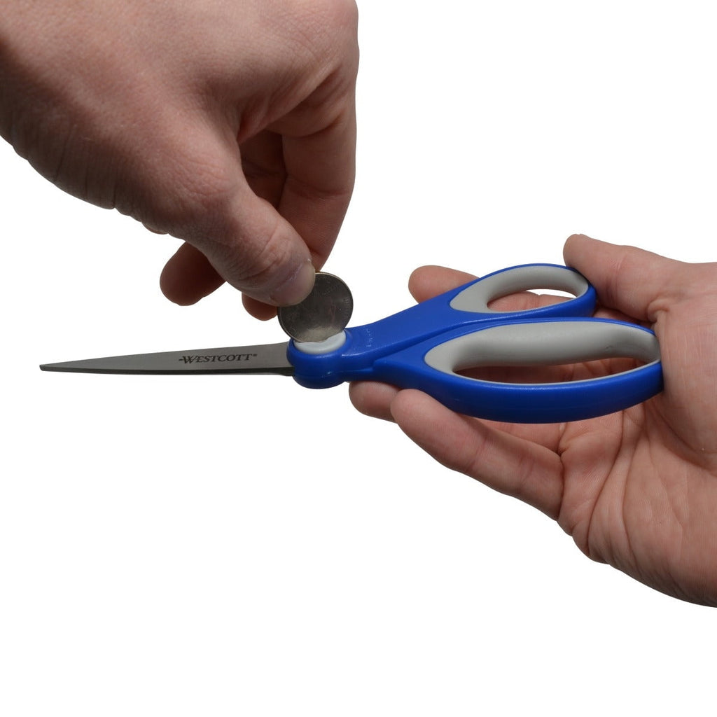 Westcott 8" Straight Stainless Steel Glide Scissors, Durable Stainless Steel, 3-Pack