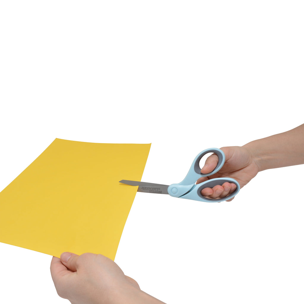 Westcott Sewing Scissor Set, Titanium, 8”, 5”, for Craft, Multicolor, Blue/Floral, 2-Pack