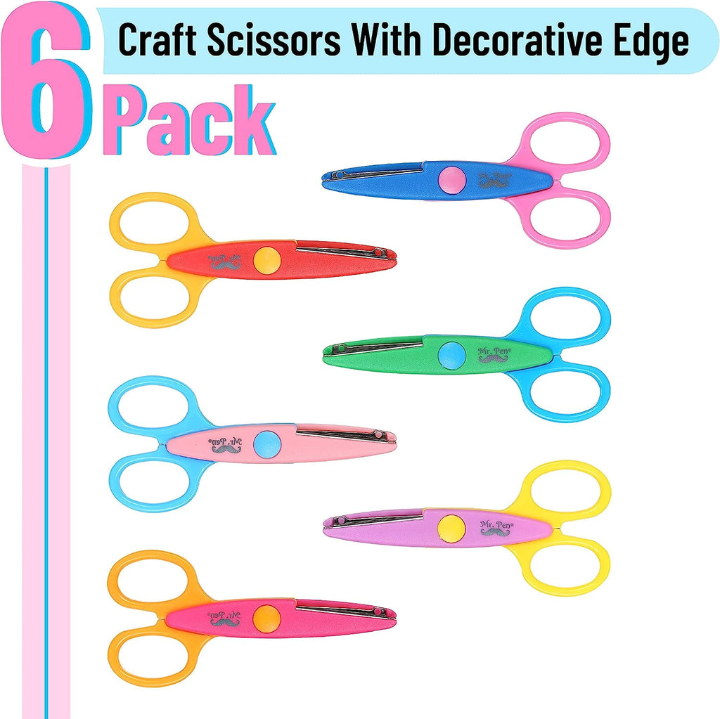 Mr. Pen- Craft Scissors Decorative Edge, 6 Pack, Zig Zag Scissors