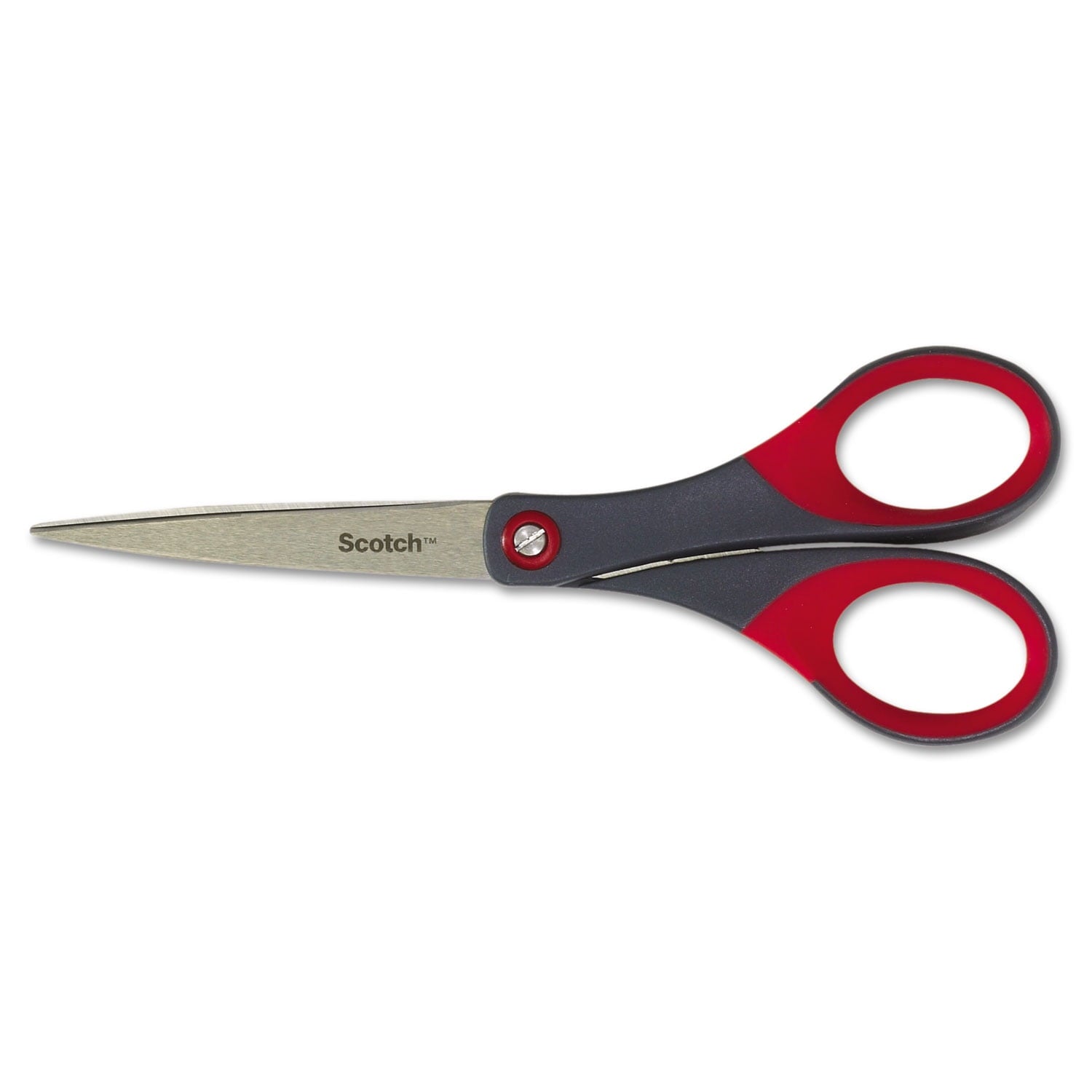 Scotch Precision Scissors, 8" Long, 3.25" Cut Length, Gray/Red OffSet Handle