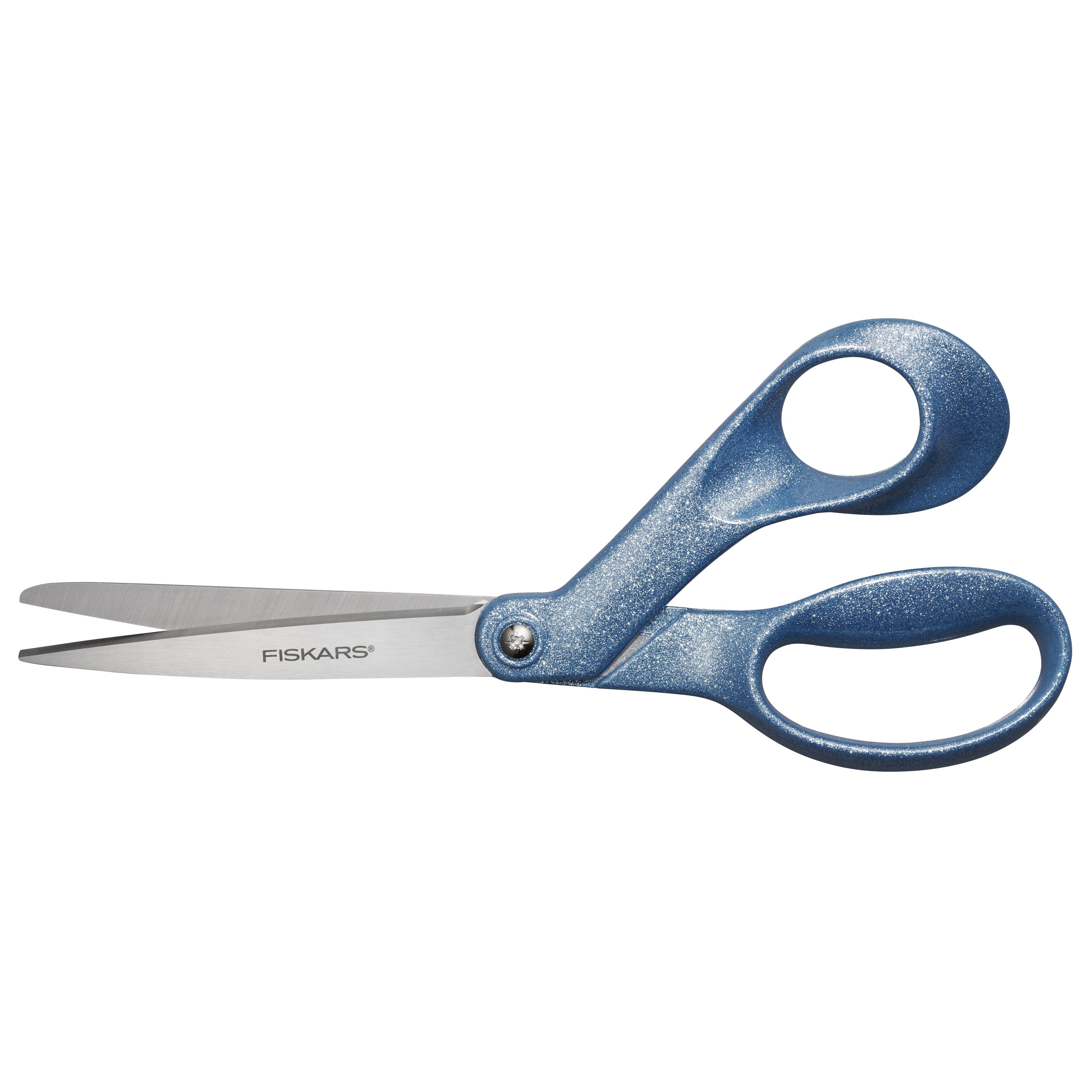 Fiskars 8" Fashion Glitter Explore Scissors, Digital Cloud, Light Blue