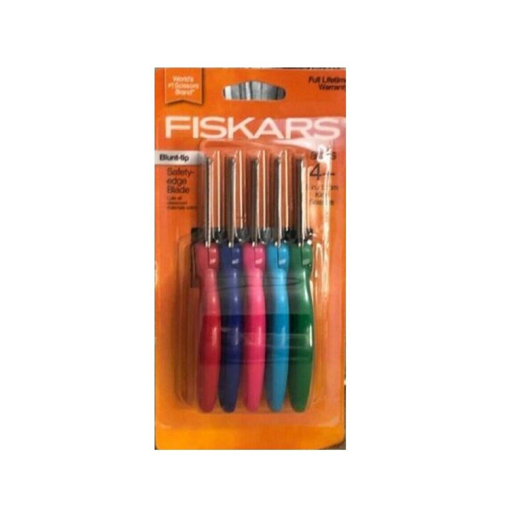 Set of 5 Fiskars 5" Blunt Tip Scissors multicolor age 4+ safety edge blade