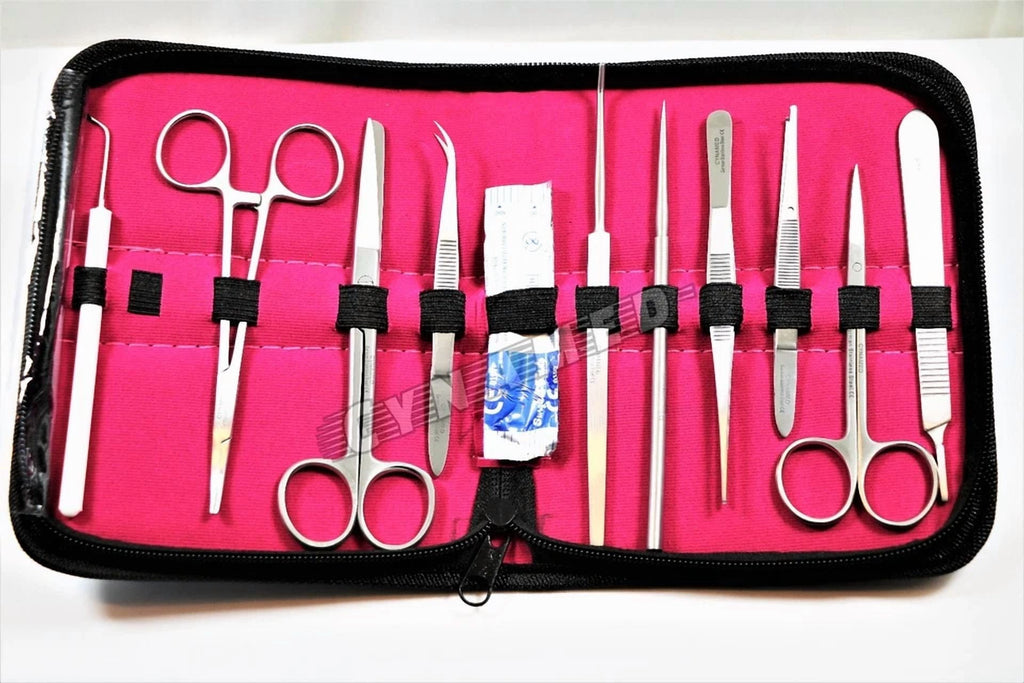 Fyna -Dissecting German Kit Of 11 Pcs, Scissors, Forceps, Blades, Needle, Probe Etc