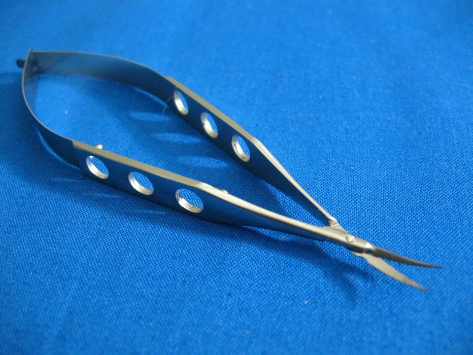 Premium Grade Pacifated Mcpherson Vannas Micro Scissors 7Mm Blade 4.5" Curved