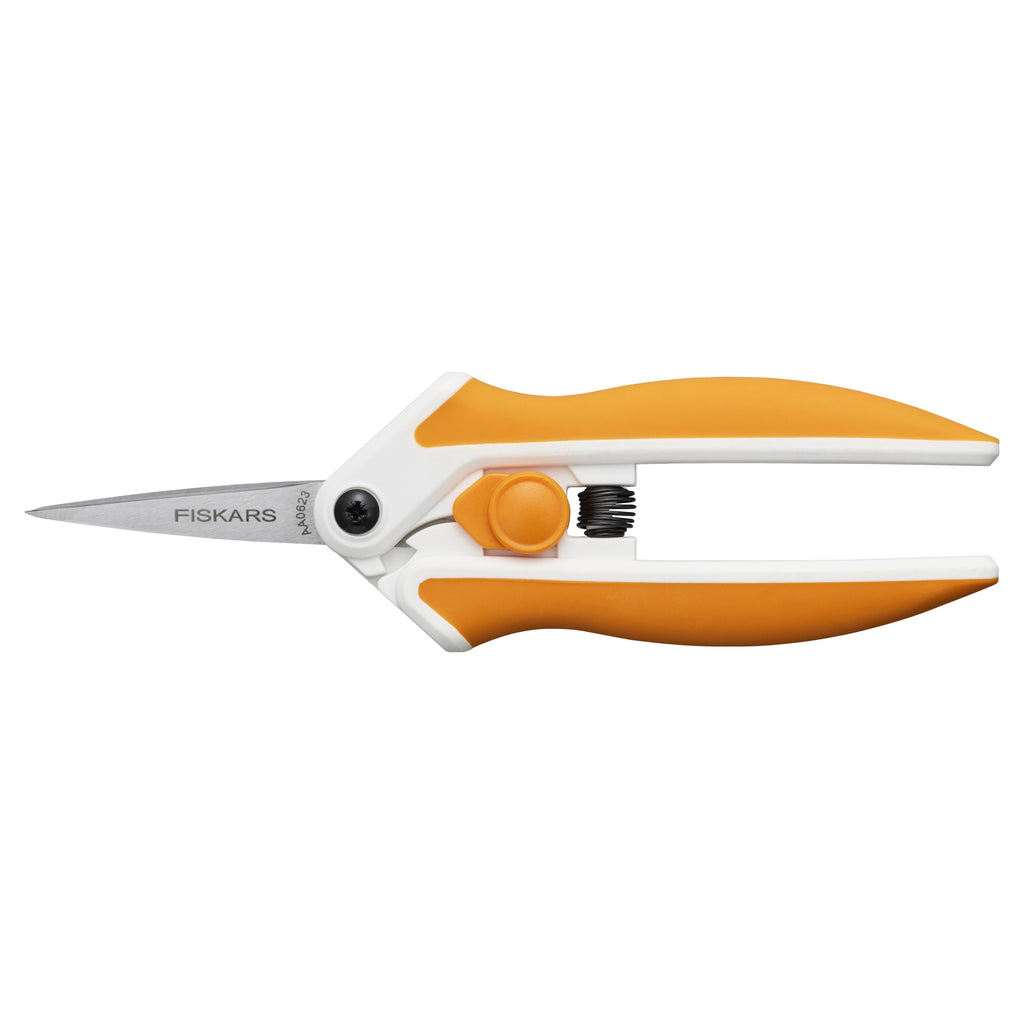 Fiskars 5" Stainless Steel Micro-Tip Easy Action Scissors, White