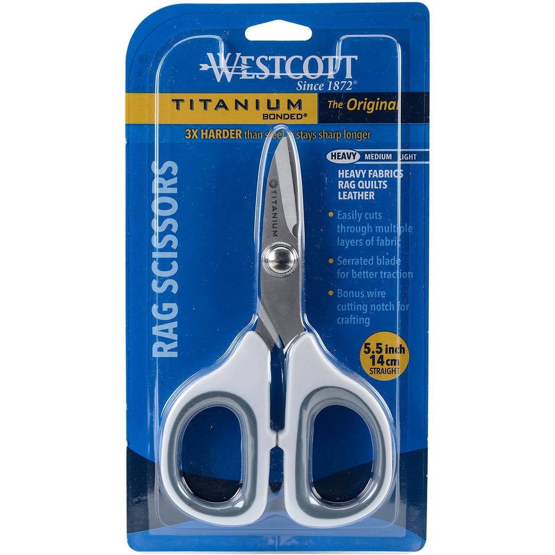 ACME Acme-Titanium Craft Scissors, with Serrated Blade, 5.5", White