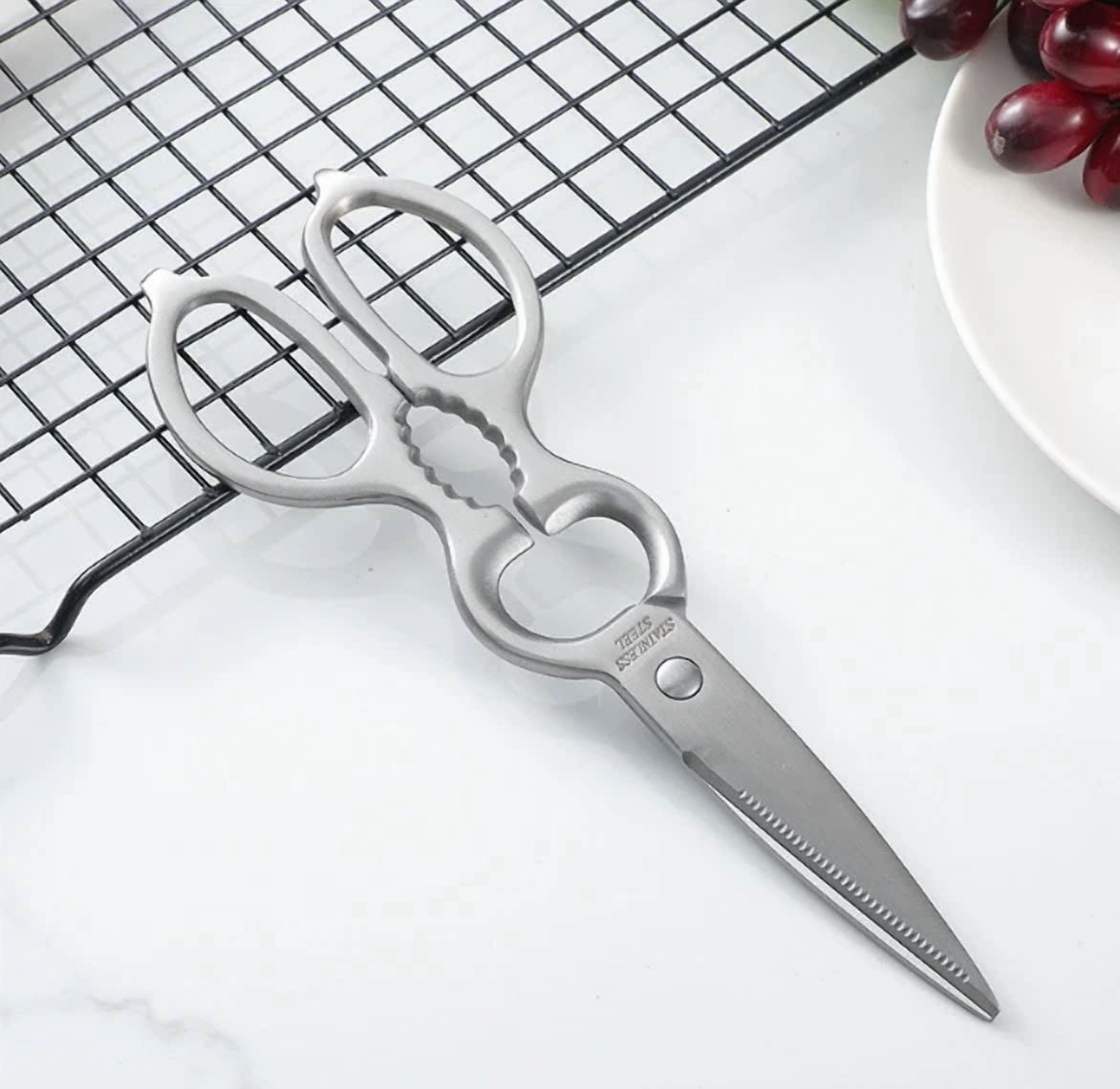 All Stainless Steel Multifunctional Gourd Shaped Scissors Kitchen Tool