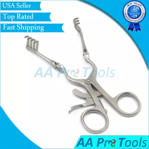 Beckman-Weitlaner Retractor 8" 3X4 Sharp Hinged Blade Stainless Steel