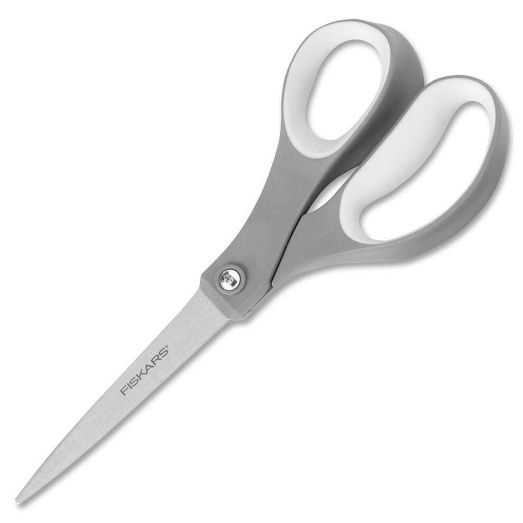 Contoured Performance Scissors, 8" Long, 3.13" Cut Length, Gray Straight Handle | Bundle of 5