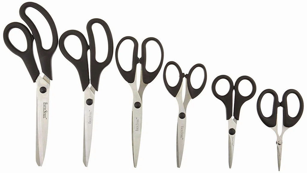 Cook Pro 808 6 Piece All Purpose Kitchen Craft Scissors, Stainless Steel Black