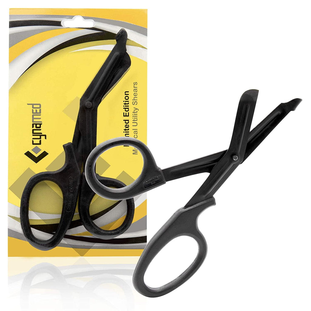 Cynamed Trauma Shears - Safety Medical Scissors with Blunt Tip and Serrated Blade - Tough and Durable Japanese Stainless Steel - Light and Comfortable Grip - Hospital, Nurse, EMT Tool