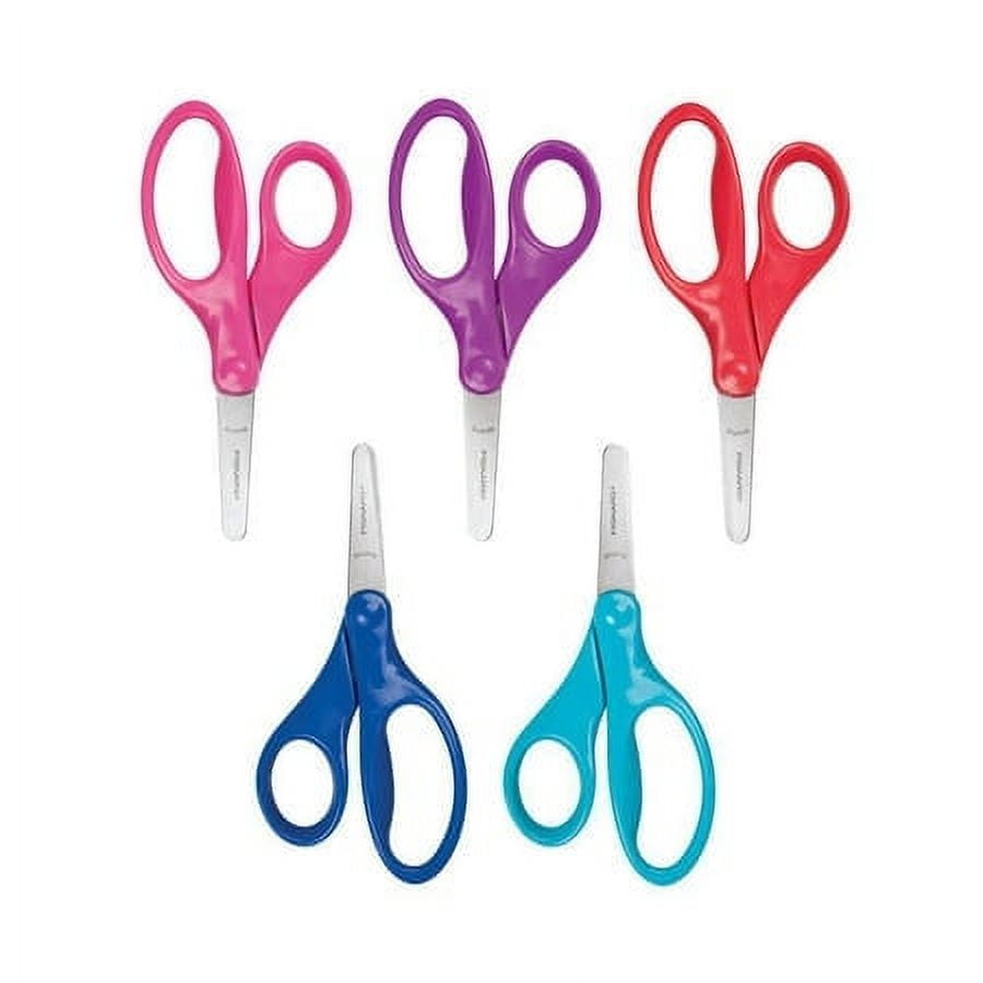 Set of 5 Fiskars 5" Blunt Tip Scissors multicolor age 4+ safety edge blade