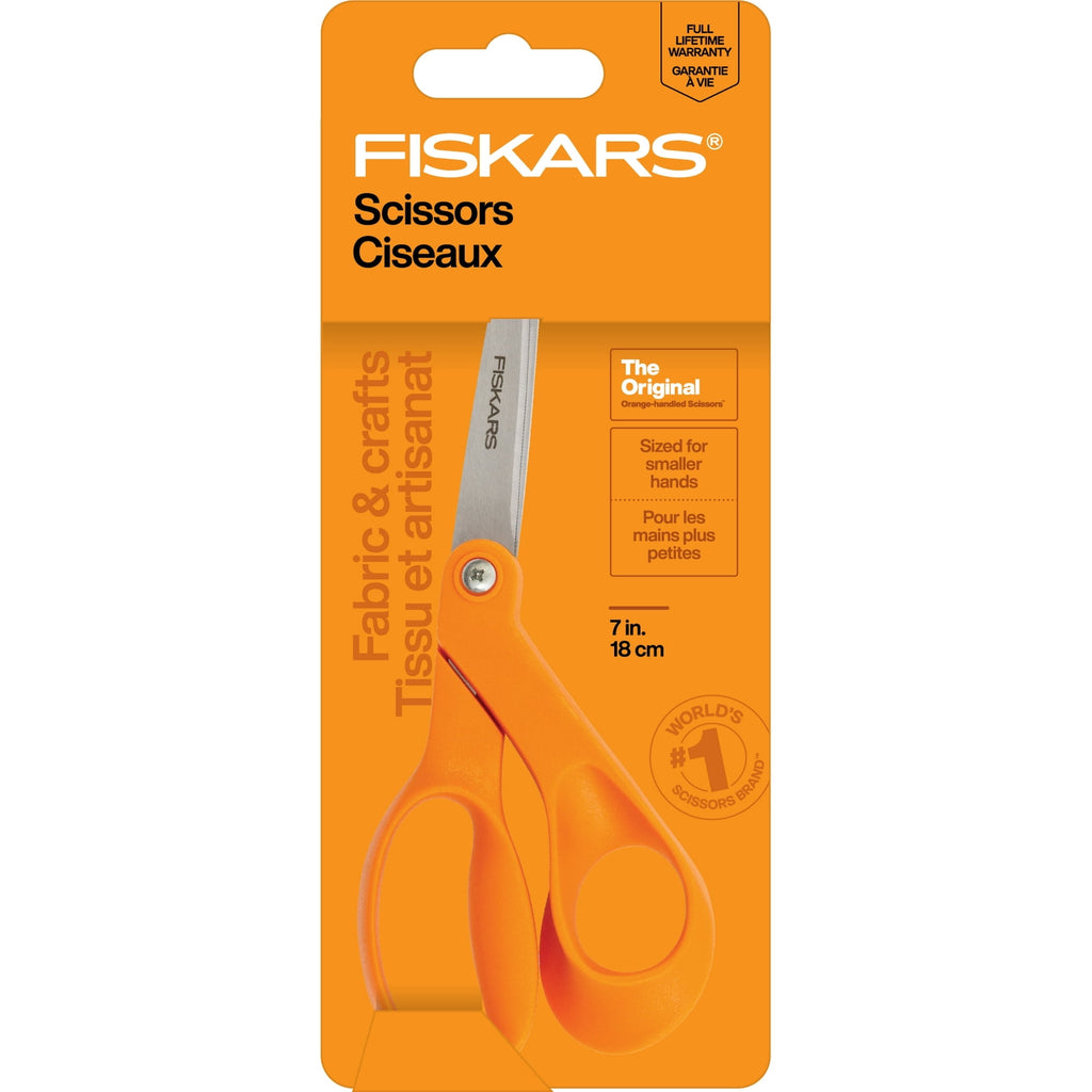 Fiskars 7" Petite Original, Orange-Handled Scissors - pack of 4