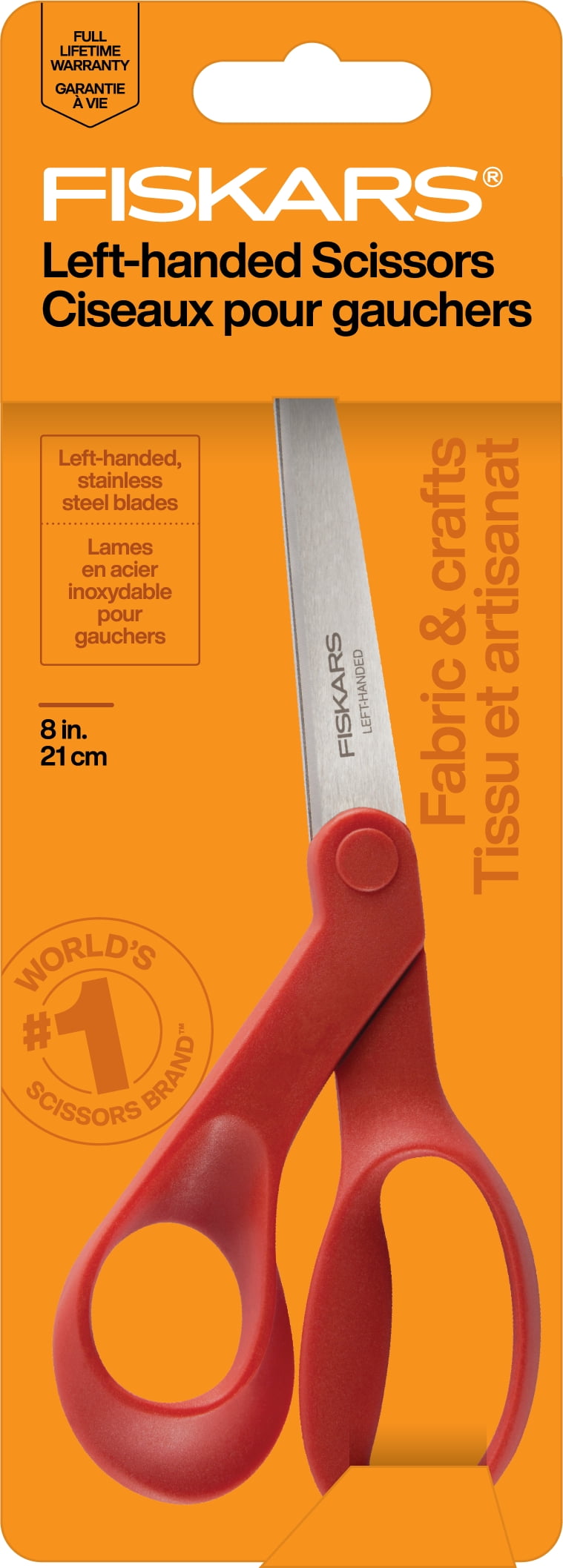 Fiskars 8" Fabric Scissors Left-handed, Red