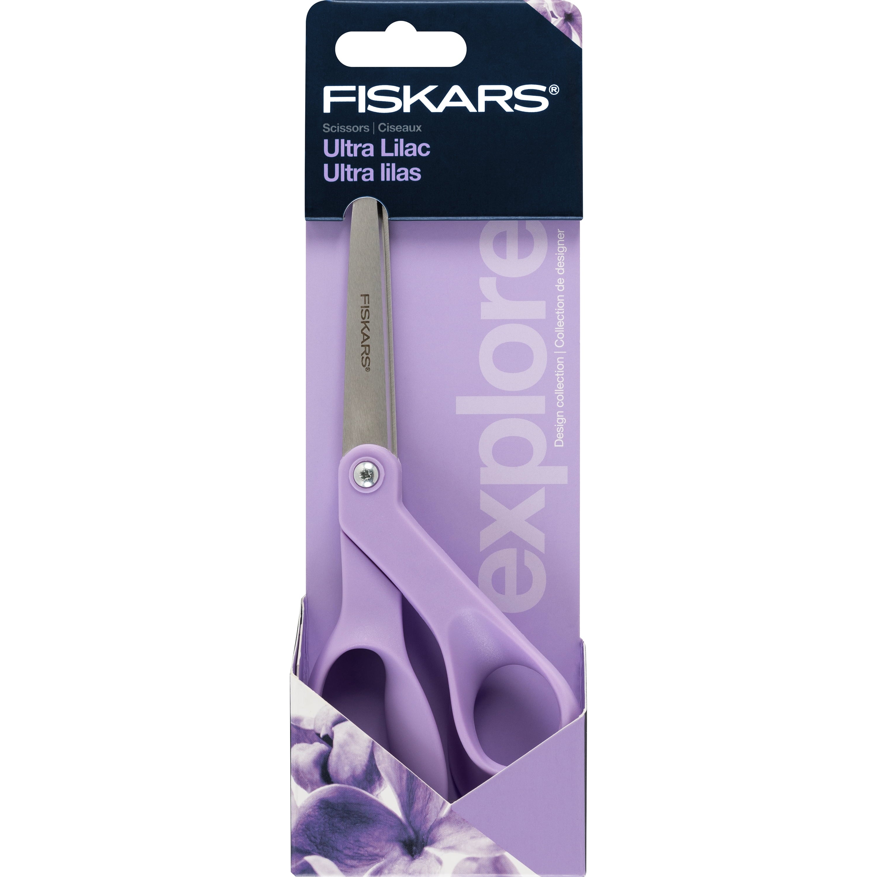 Fiskars Explore 8" Crafting and Fabric Scissors with Ergonomic Design, Ultra Lilac