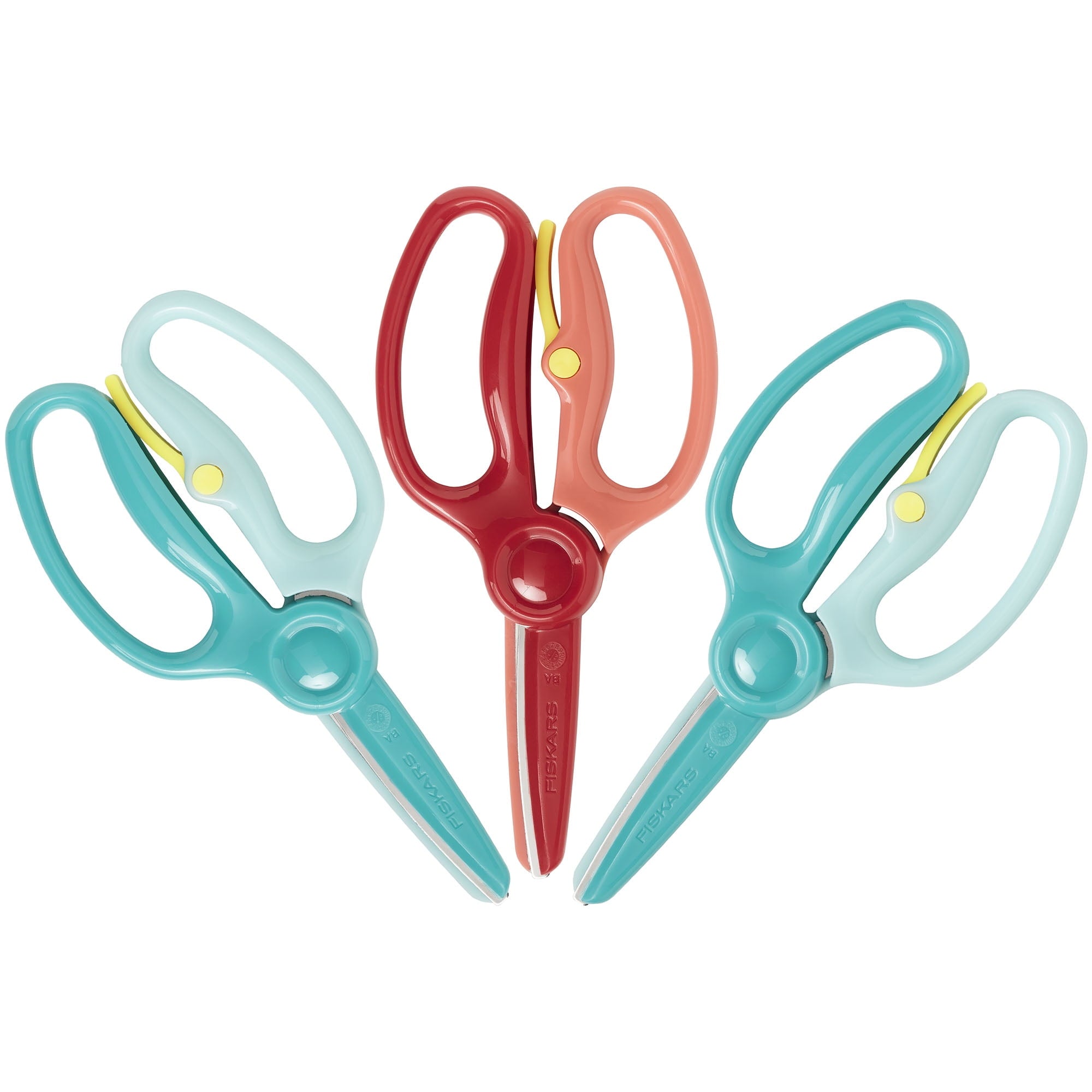Fiskars Kids Training Scissors, 3 Pack, Blue and Red