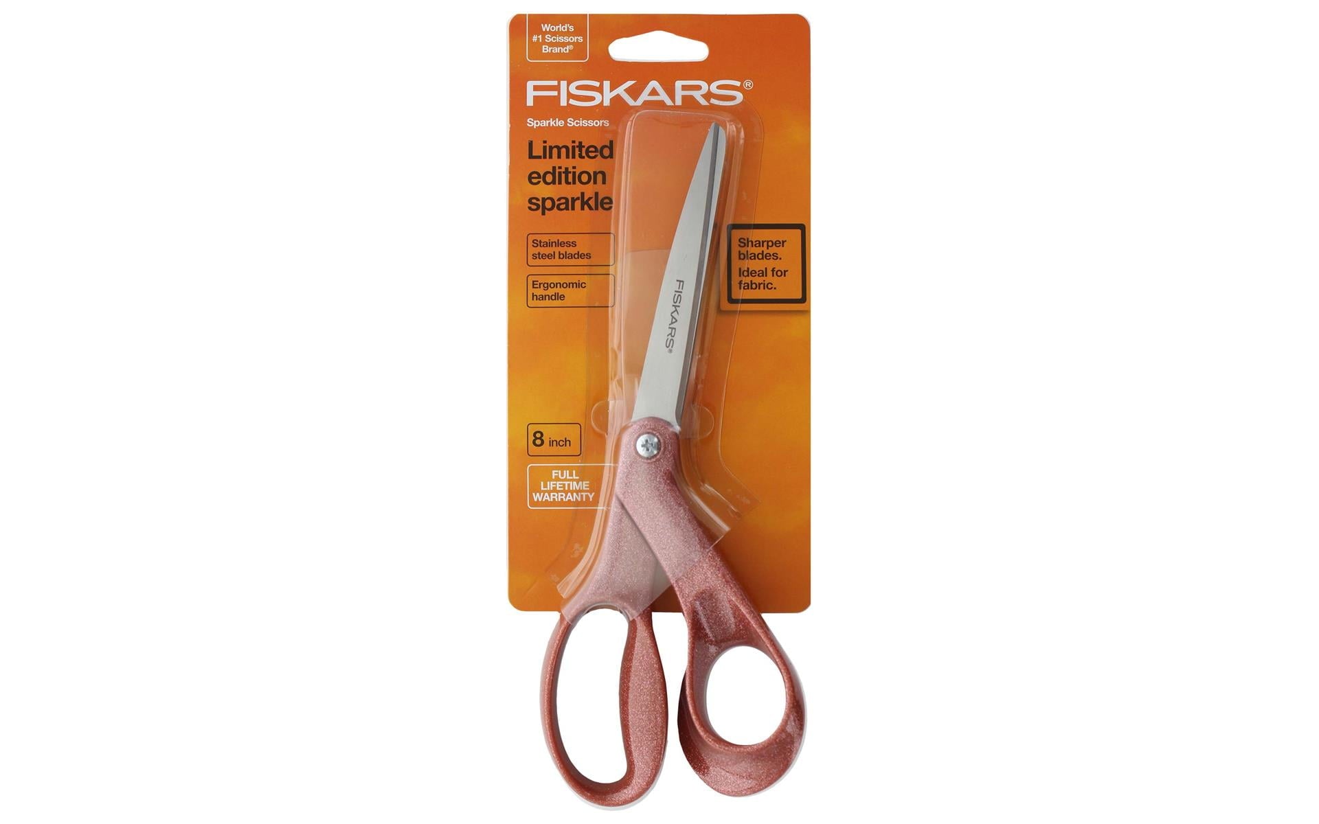 Fiskars Premier Bent Sparkle Scissors 8"-Copper
