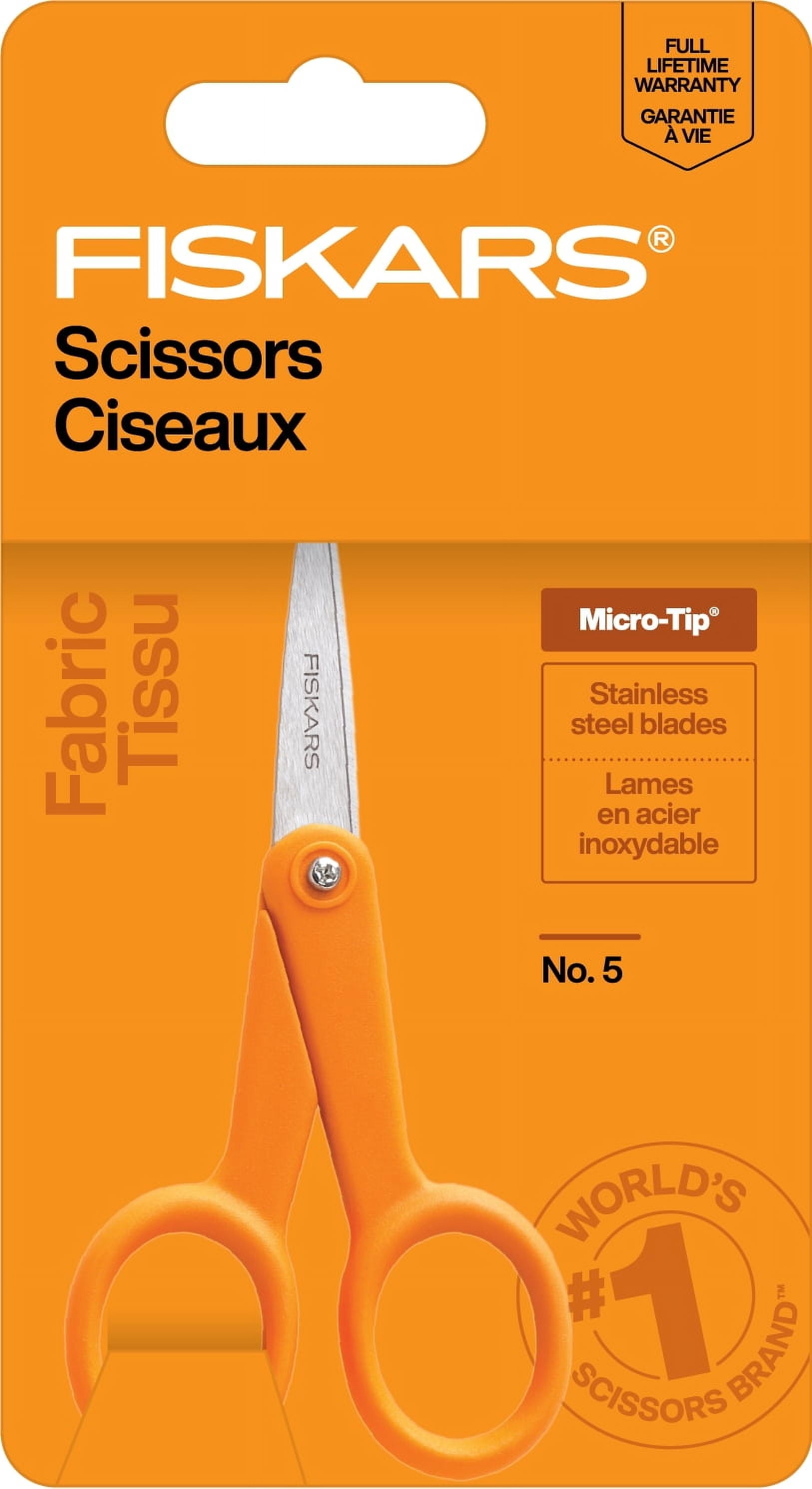 Fiskars Scissors 5" Micro-Tip Scissors, Orange