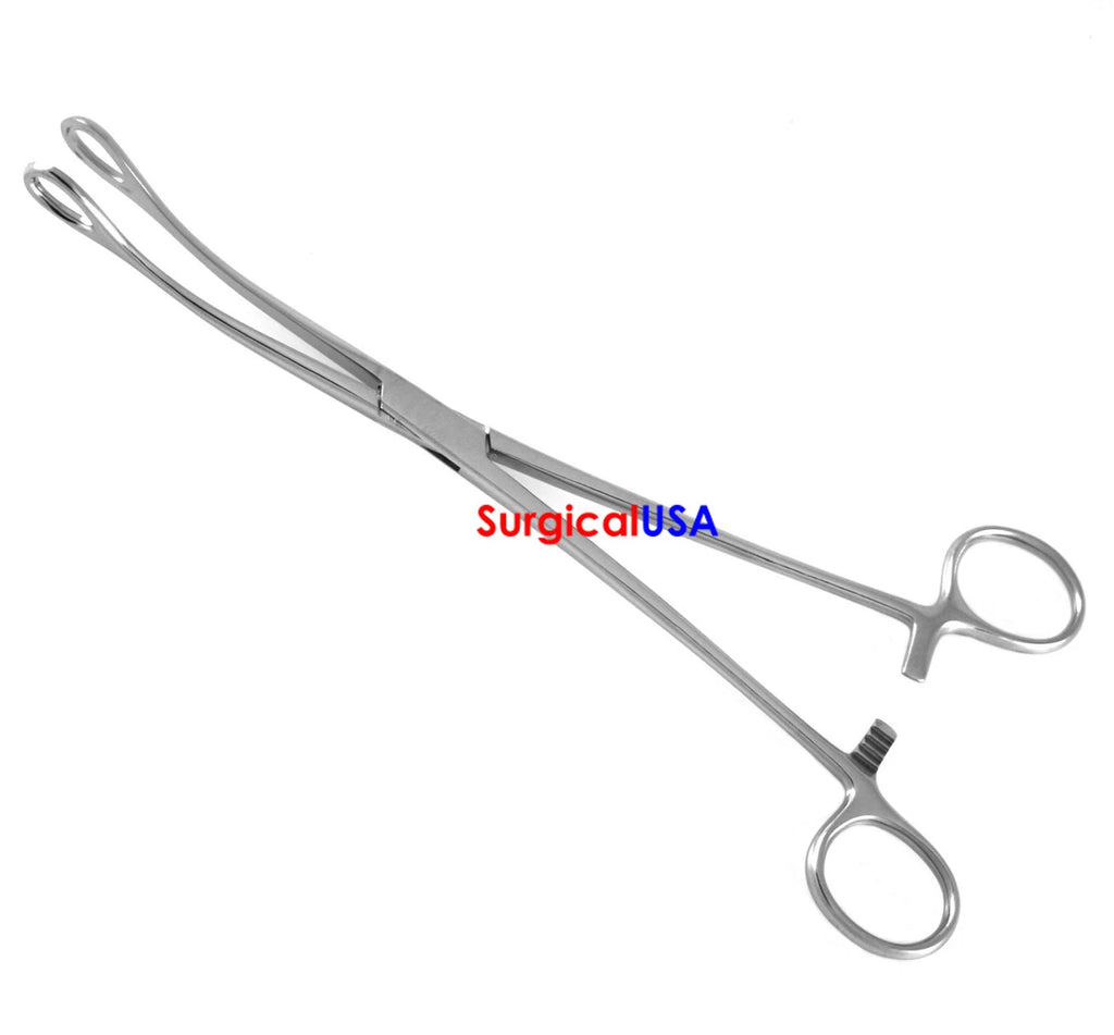 Foerster Sponge Forceps 9.5" Curved Fenestrated Smooth Jaws With Ratchet Lock