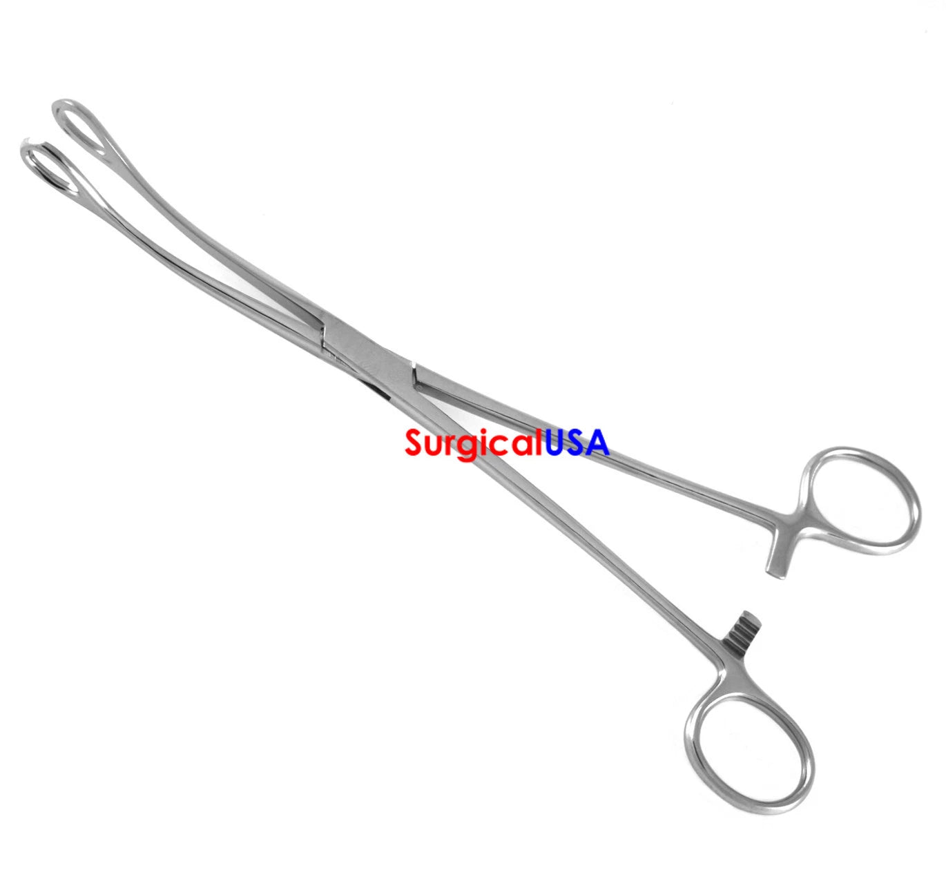 Foerster Sponge Forceps 9.5" Curved Fenestrated Smooth Jaws With Ratchet Lock