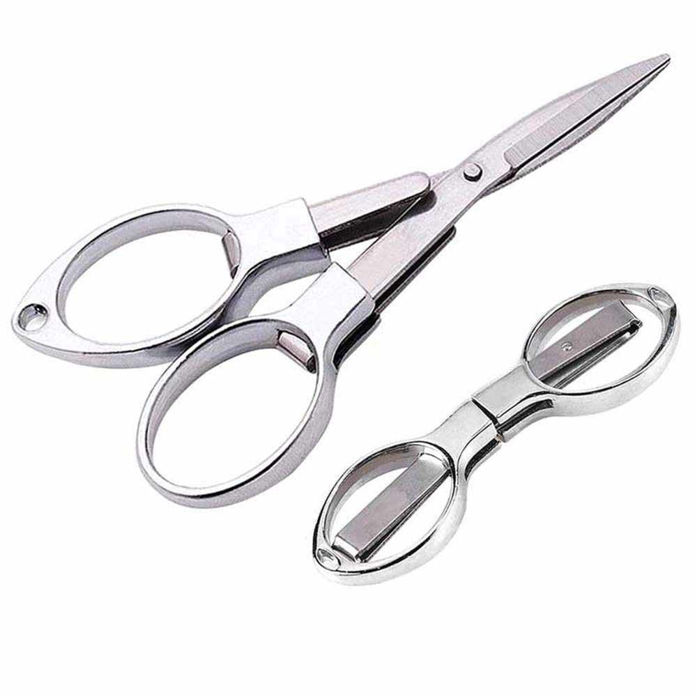 Foldable Scissors, Stainless Steel Portable Travel Scissors, Small Folding Scissors Pointy Sewing Scissor, Craft Scissors Yarn Cutter, Snips, Fold Up Scissor