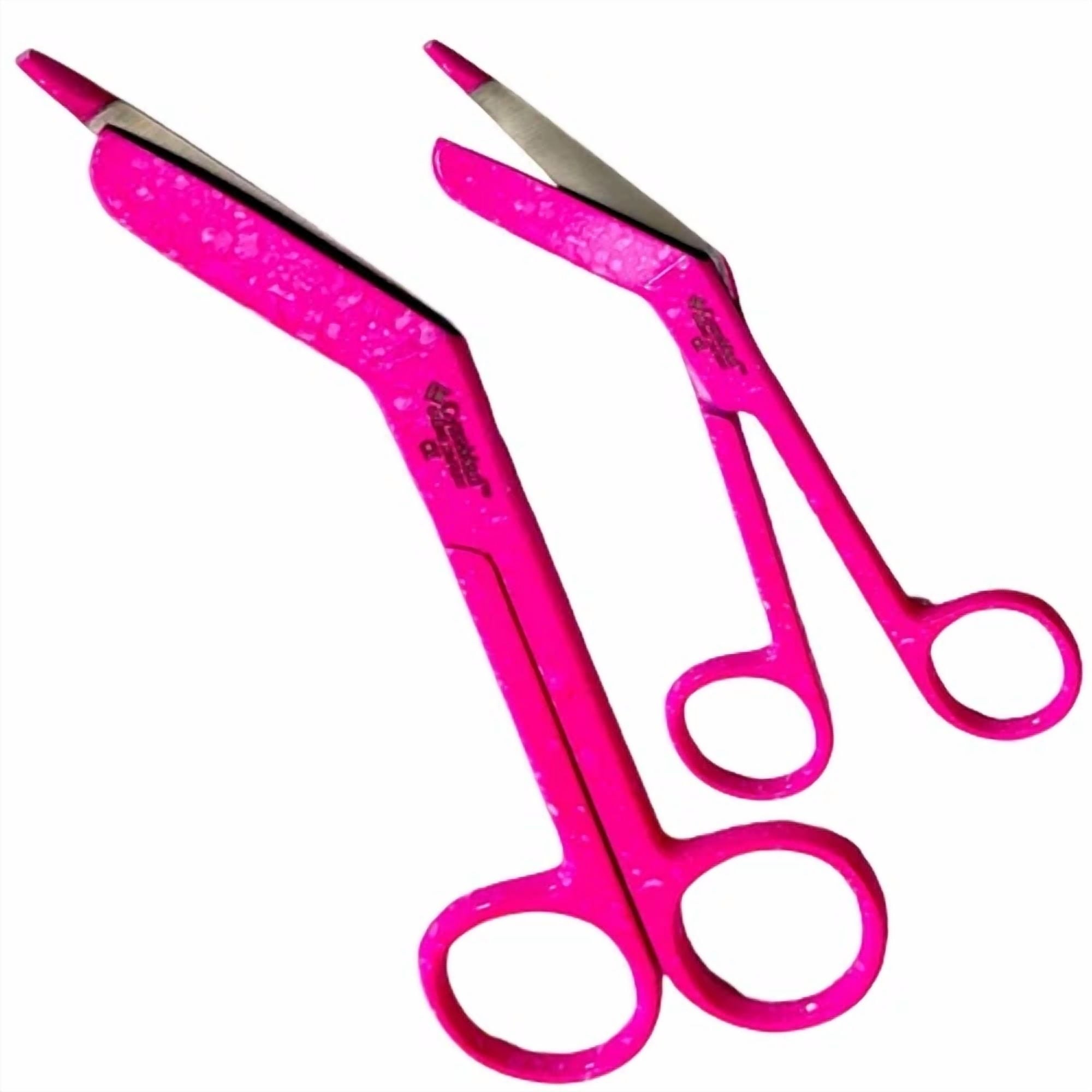 Fyna -2 Pack Lister Bandage Scissors 5.5" Angled Blades Pink - Gauze And Bandage Cut