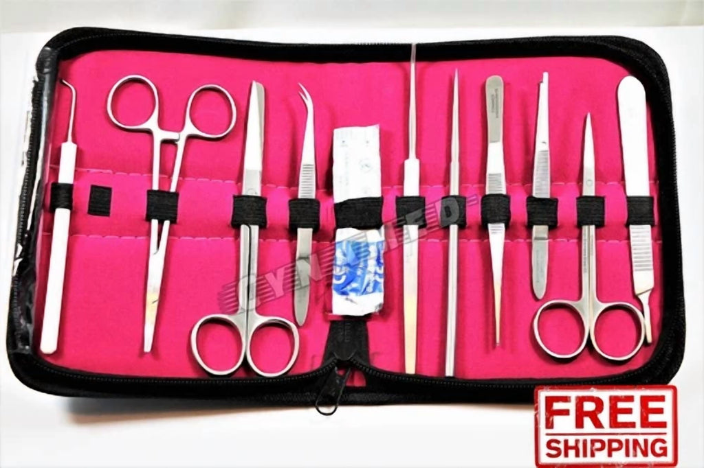 Fyna -Dissecting German Kit Of 11 Pcs, Scissors, Forceps, Blades, Needle, Probe Etc