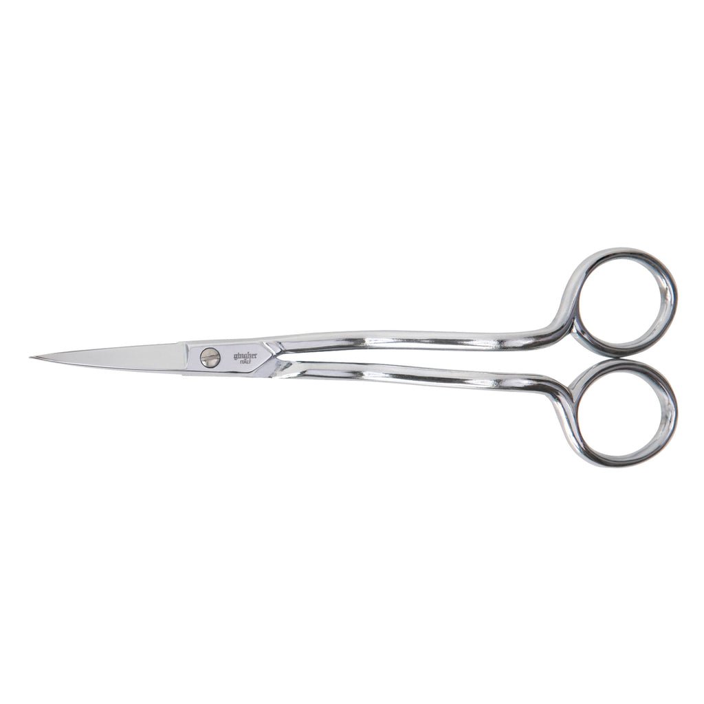Gingher Double-Curved Machine Embroidery Scissor 6", Sliver