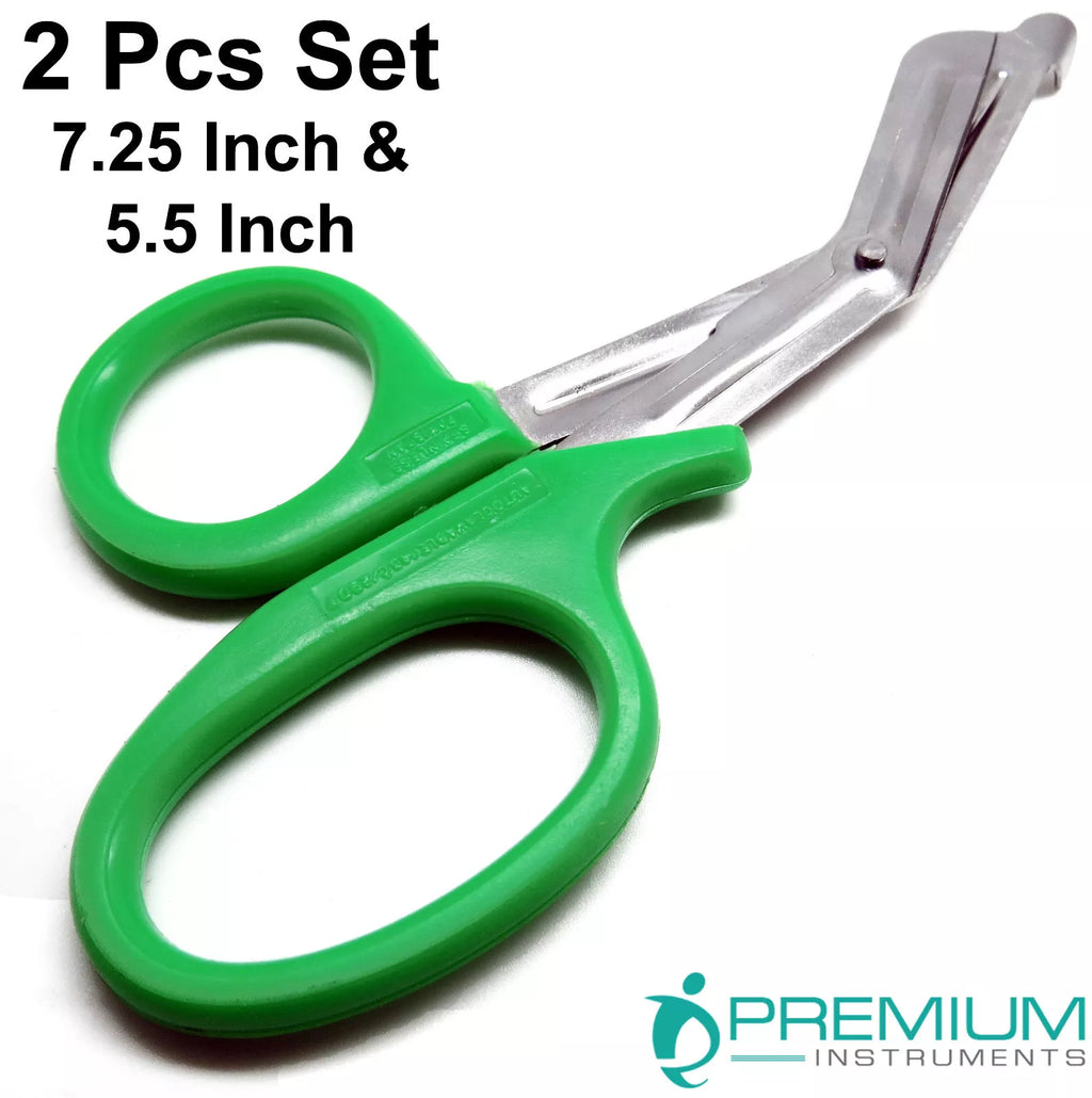 Green Utility Scissors 5.5" & 7.25" Multi-Purpose Diy Ems Universal 2 Shears Set