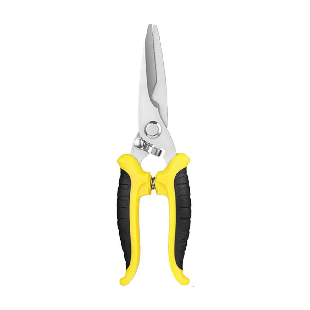 Heavy Duty Scissors Industrial Utility Scissors Multipurpose Metal Shear Box Carpet Cutter with Finely Serrated High Carbon Stainless Steel Blades,Easy Cutting Wire Soft Line