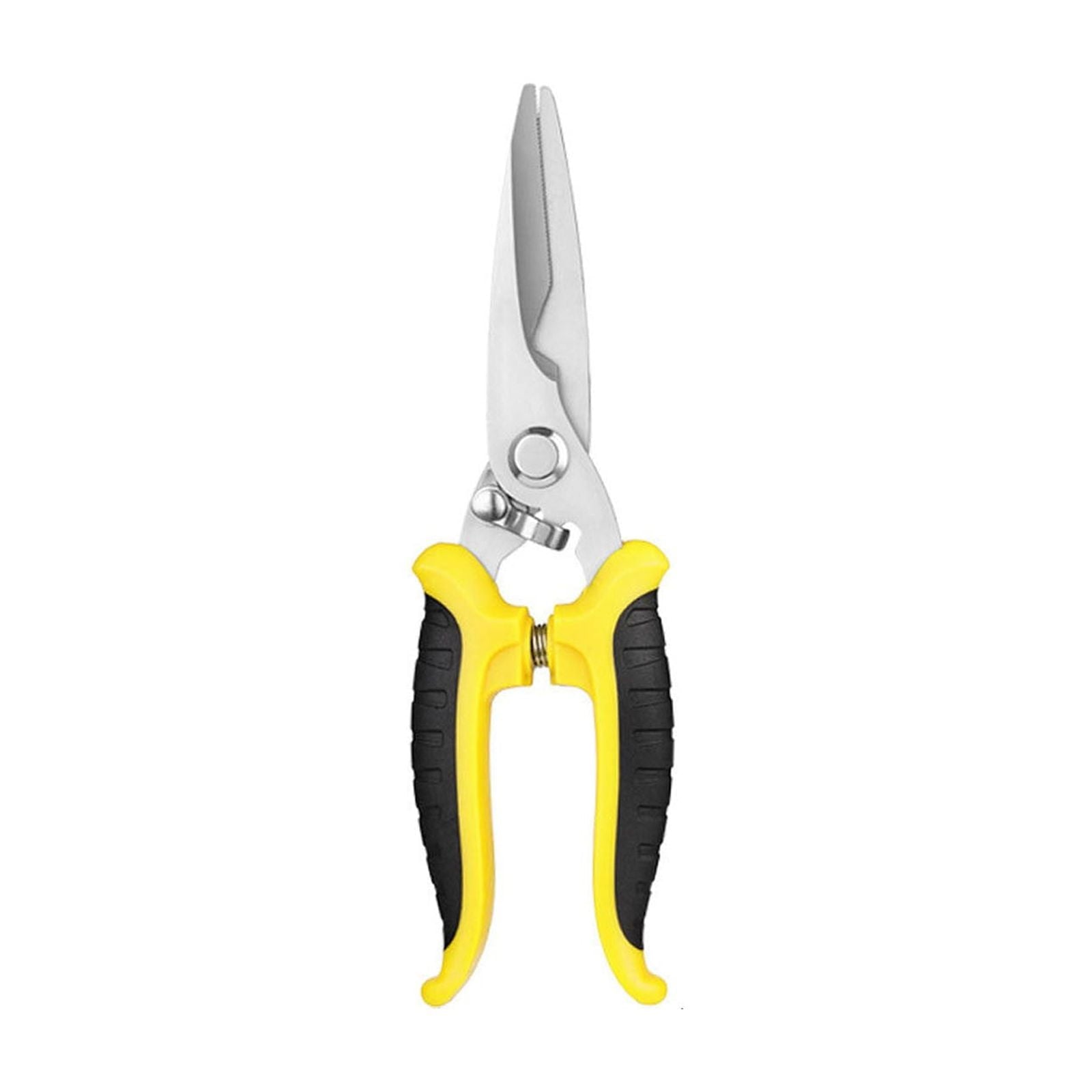 Heavy Duty Scissors Industrial Utility Scissors Multipurpose Metal Shear Box Carpet Cutter with Finely Serrated High Carbon Stainless Steel Blades,Easy Cutting Wire Soft Line