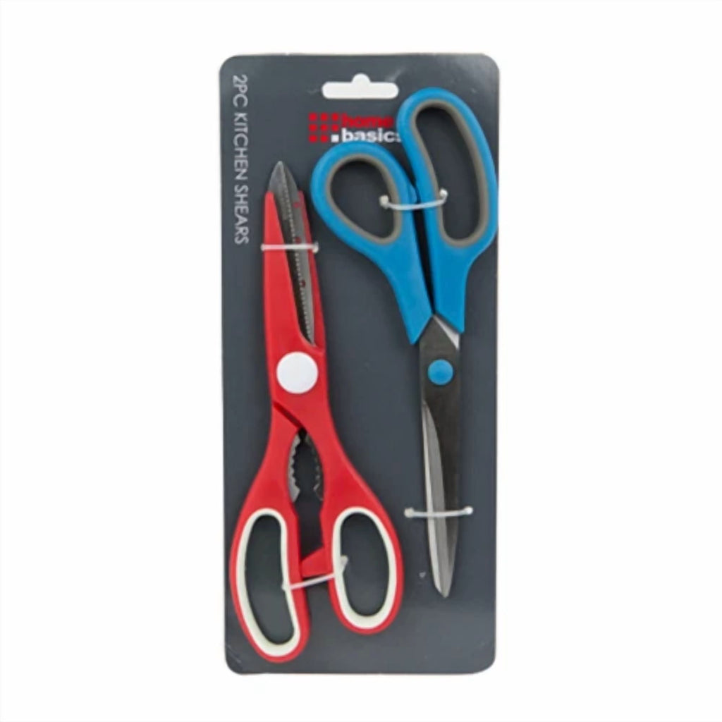 Home Basics 2 Pack Kitchen Tools Scissors, Blue And Red