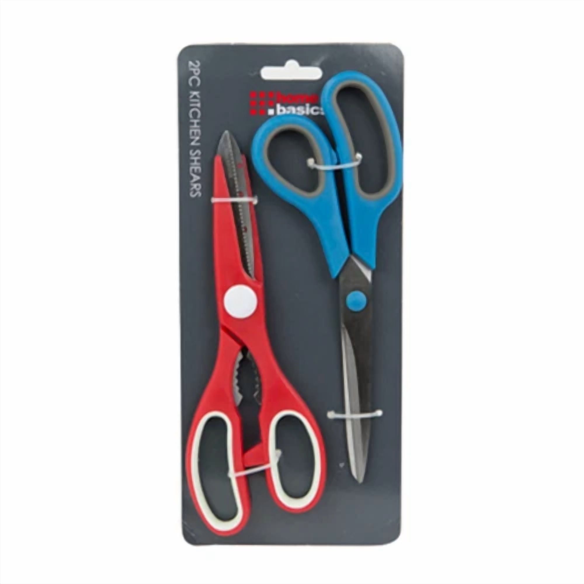 Home Basics 2 Pack Kitchen Tools Scissors, Blue And Red
