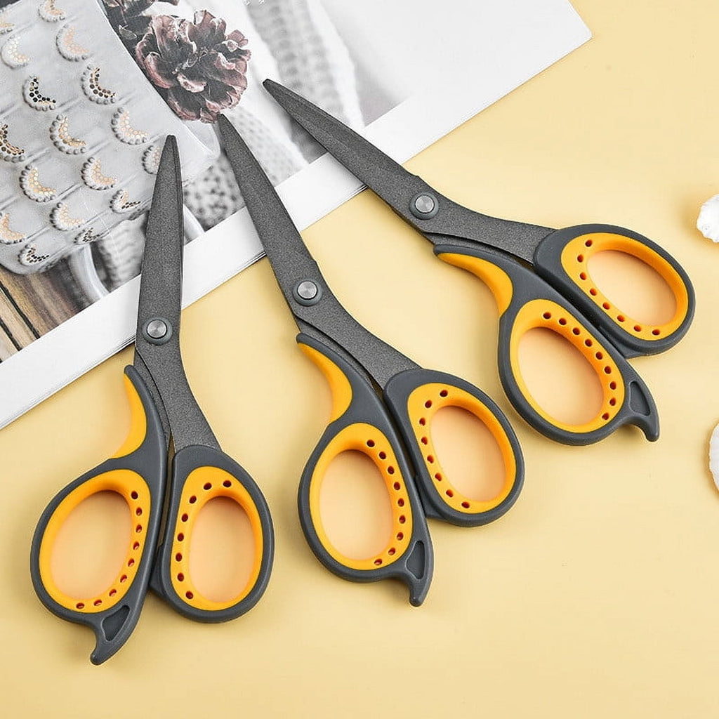 JingChun Clearance Under $2.00 office Scissors Home Scissors Tailors Cut Stainless Steel Coated Antis-stick Hand Scissors