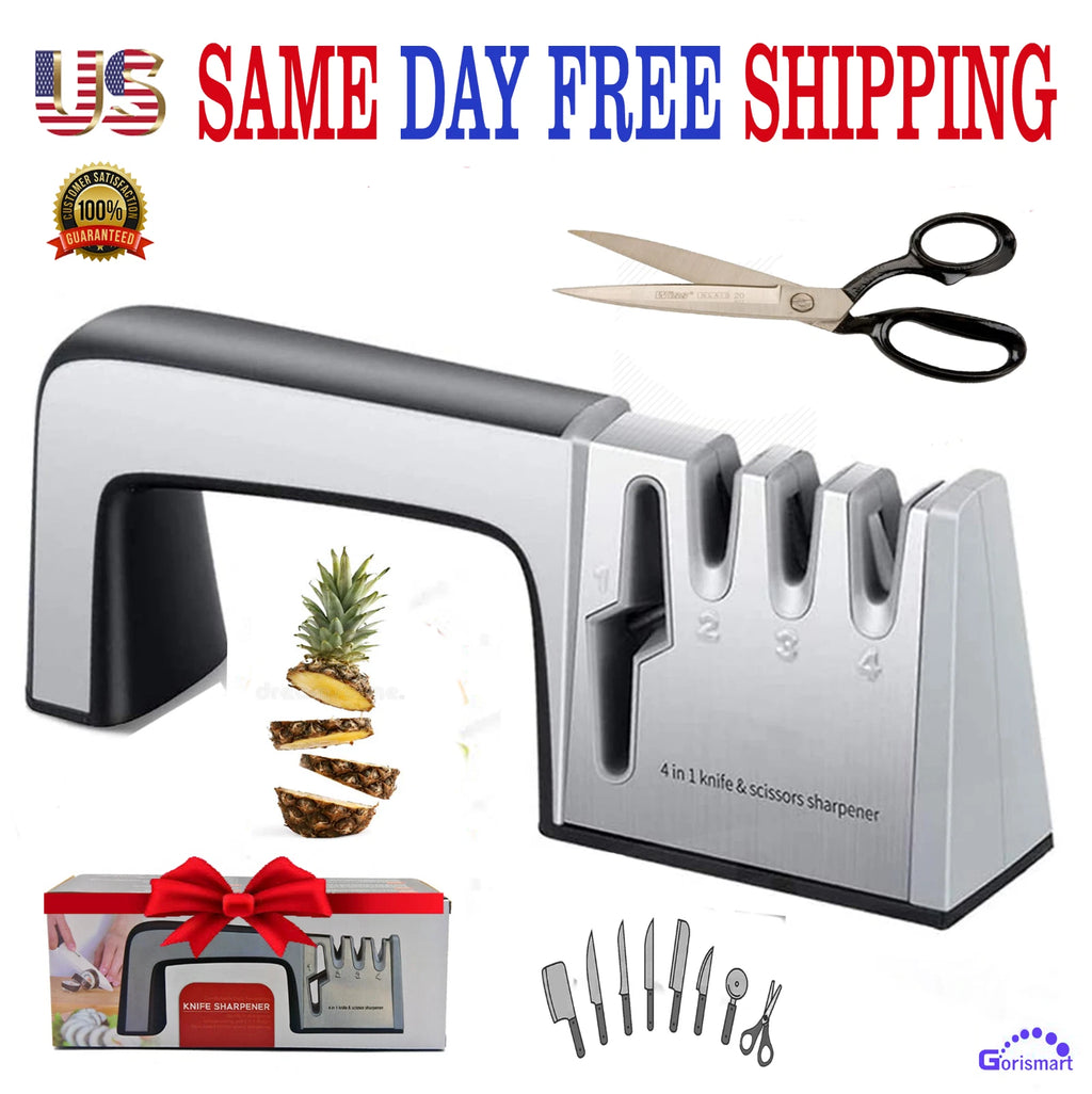 Knife Sharpener Professional System Scissors Tool Heavy Duty Diamond Tungsten