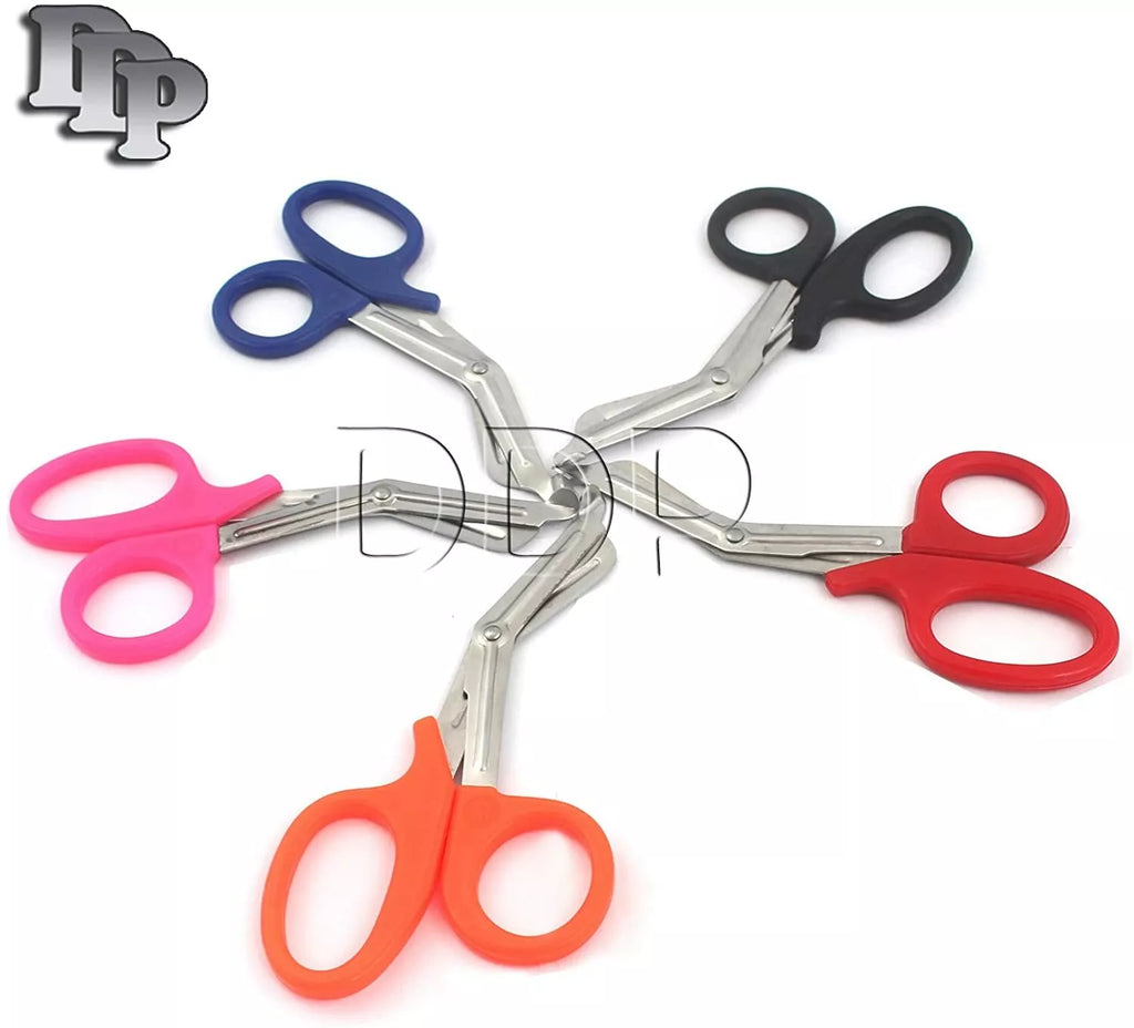 New Premium Grade Set Of 5 Pcs (Red, Orange, Blue, Pink, Black) Utility Scissors