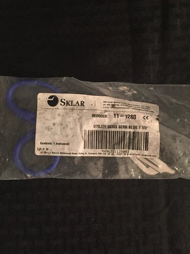 New Sklar Utility Scissors Serrated Blue 7.5" 11-1280 Stainless Germany