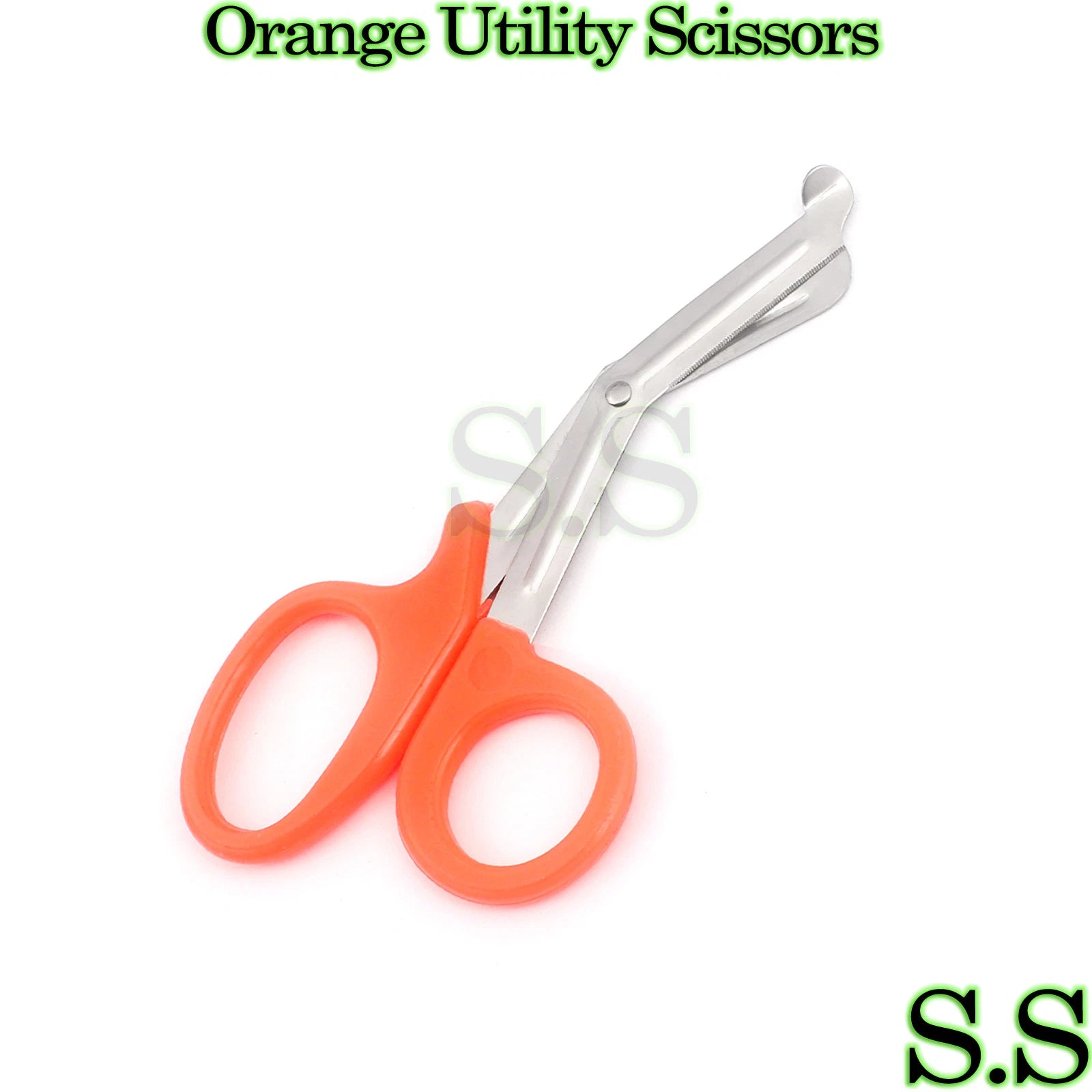 Orange Utility Scissors 7.25" Multi-Purpose Diy Ems Emt Universal Shears