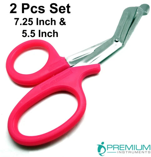 Pink Utility Scissors 5.5" & 7.25" Multi-Purpose Diy Ems Universal 2 Shears Set