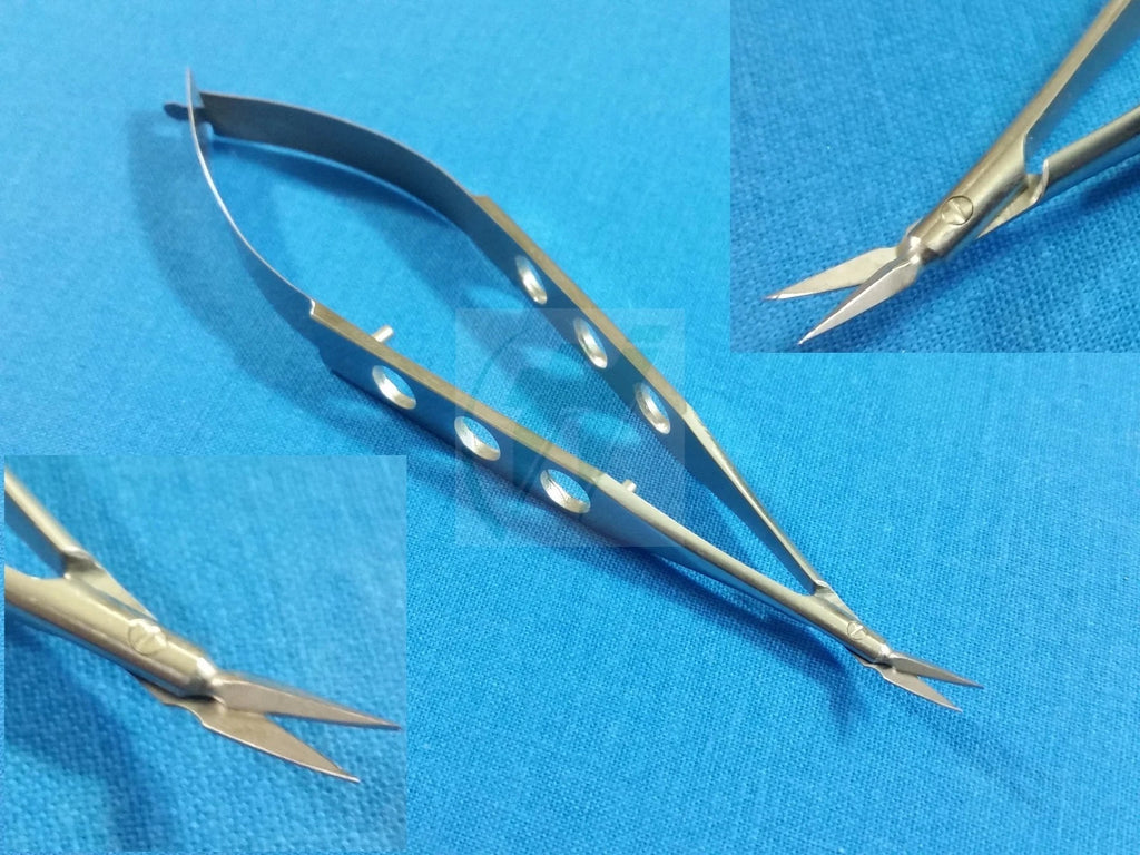 Premium Grade Pacivated Mcpherson Vannas Micro Scissors Angled Forward Blade 4"