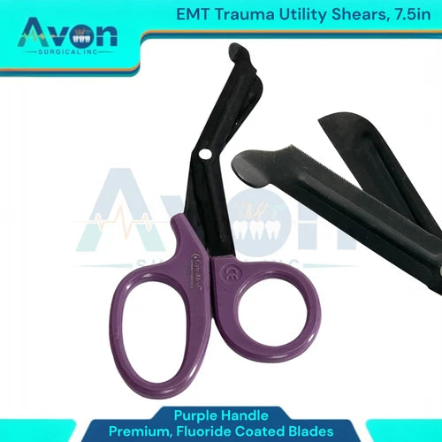 Purple Handle Emt Utility Trauma Scissors 7.5In, Fluoride-Coated, Serrated (1Ea)