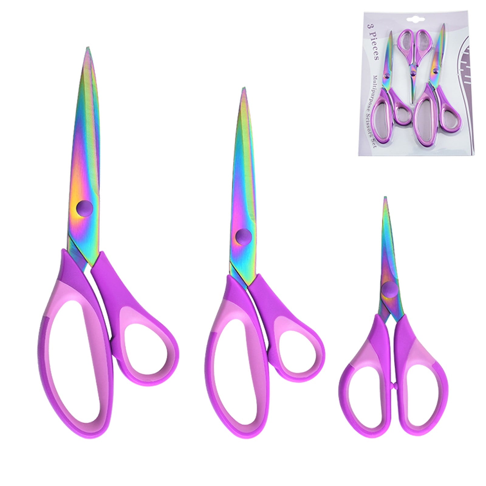 Scnor 3 Scissors on Clearance- Craft Sewing Scissors Titanium Alloy Blade Multi-purpose Scissors Set 3 Pieces