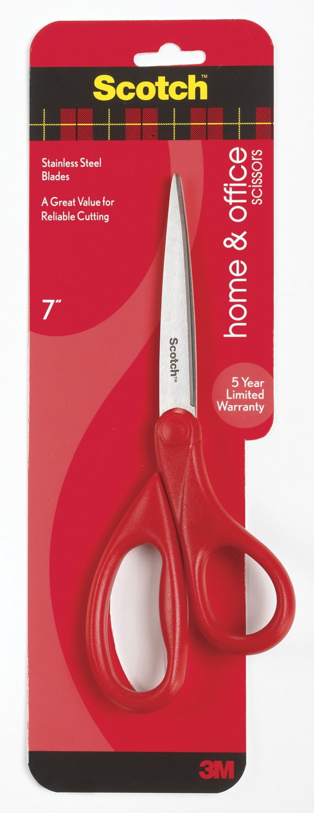 Scotch Home and Office Scissors, 7 Inches, Straight, Red